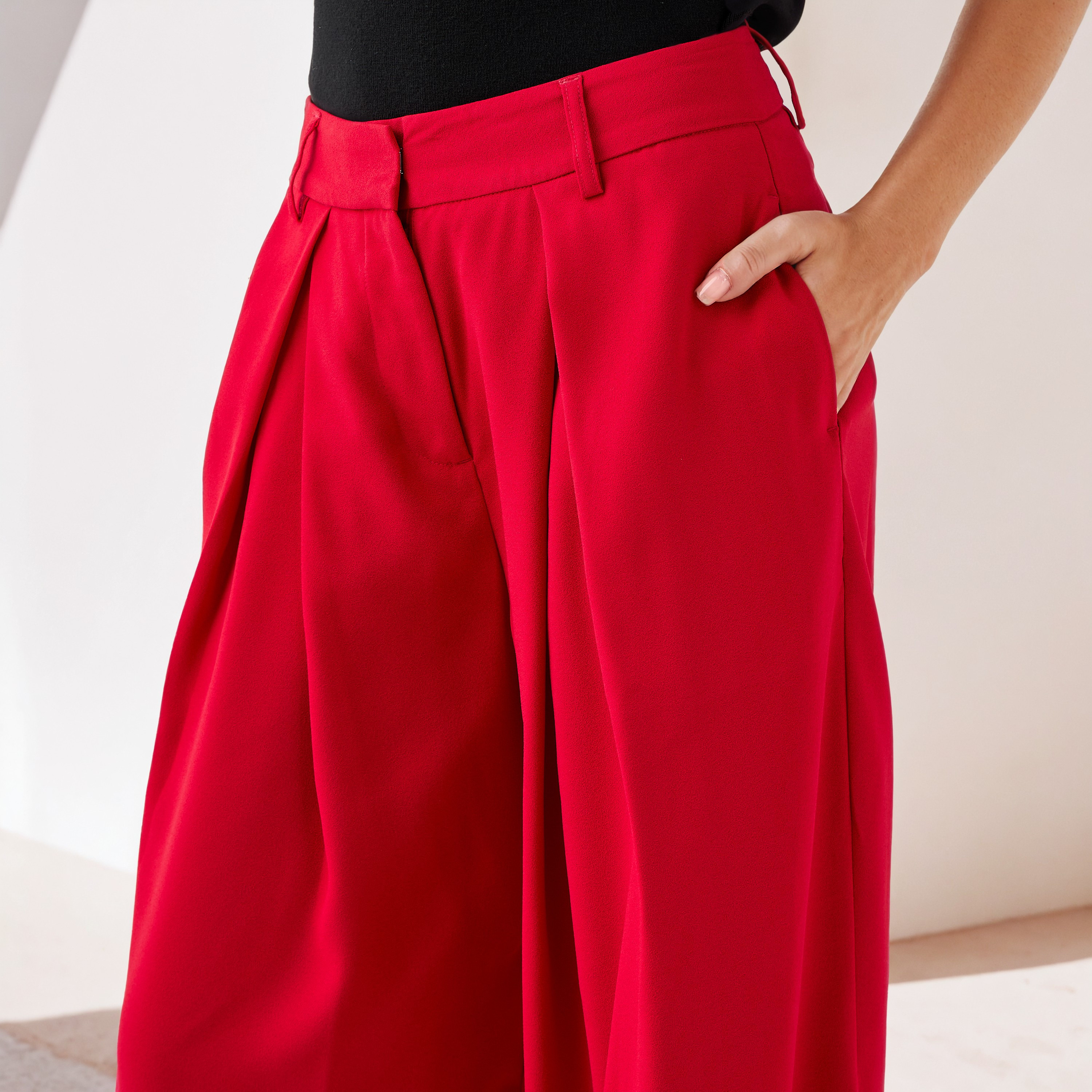 Relaxed Fit Pleated Pants-women-clothing-bottoms-trousers-image-4