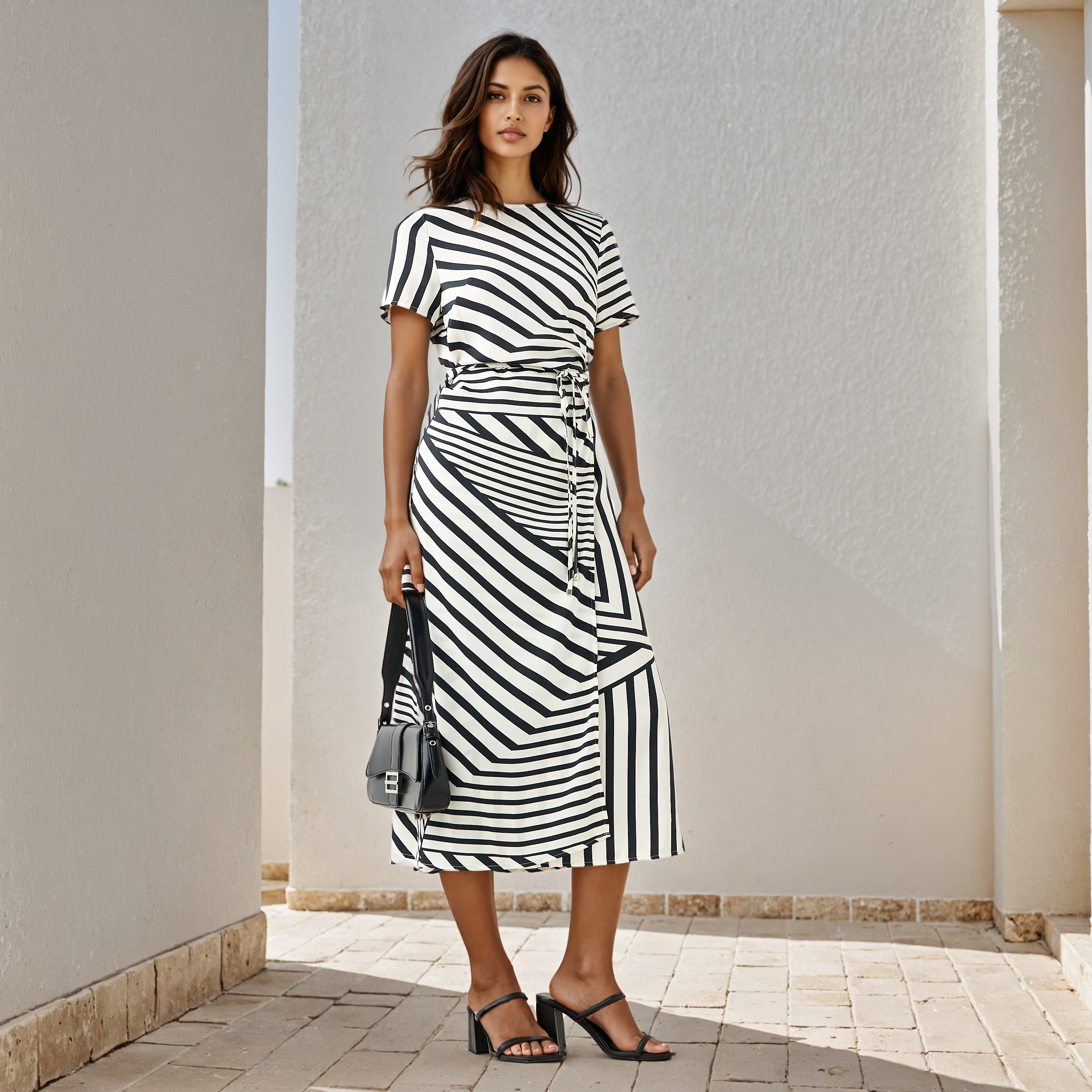 Striped Midi Dress with Tie-Up Detail-women-clothing-dresses-image-2