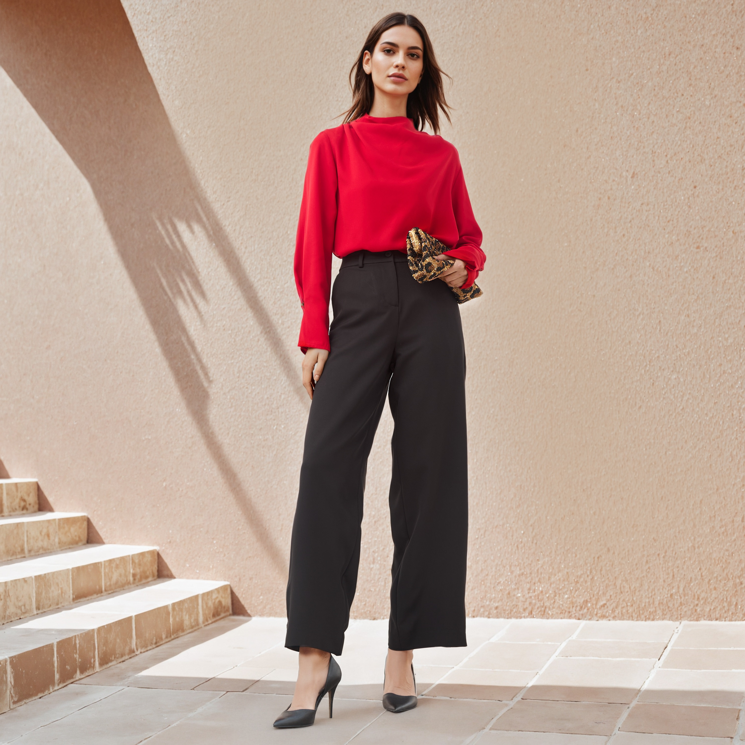 Draped Cowl Neck Crepe Top-women-clothing-shirtsandblouses-blouses-image-2