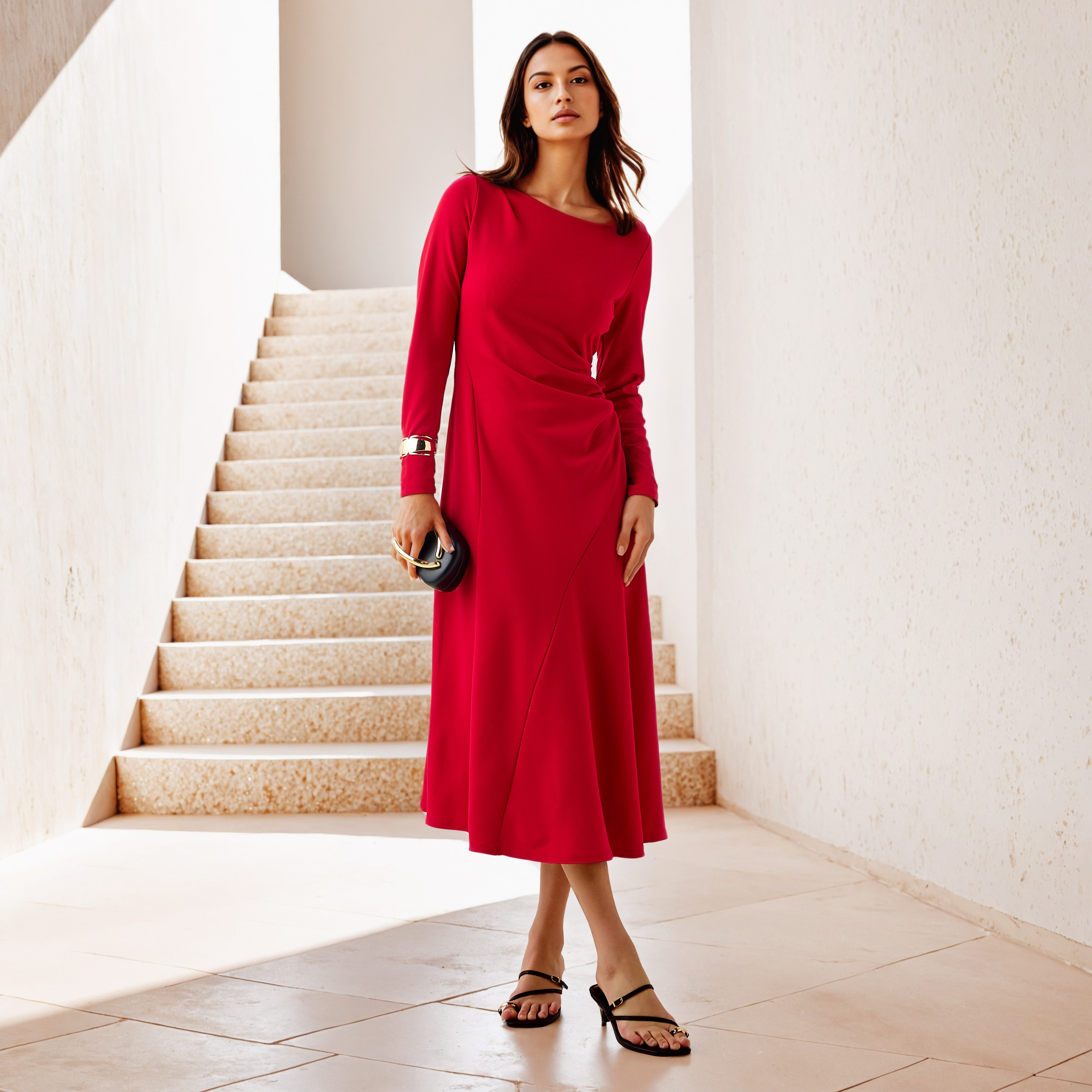 Ruched Accent Dress-women-clothing-dresses-image-2