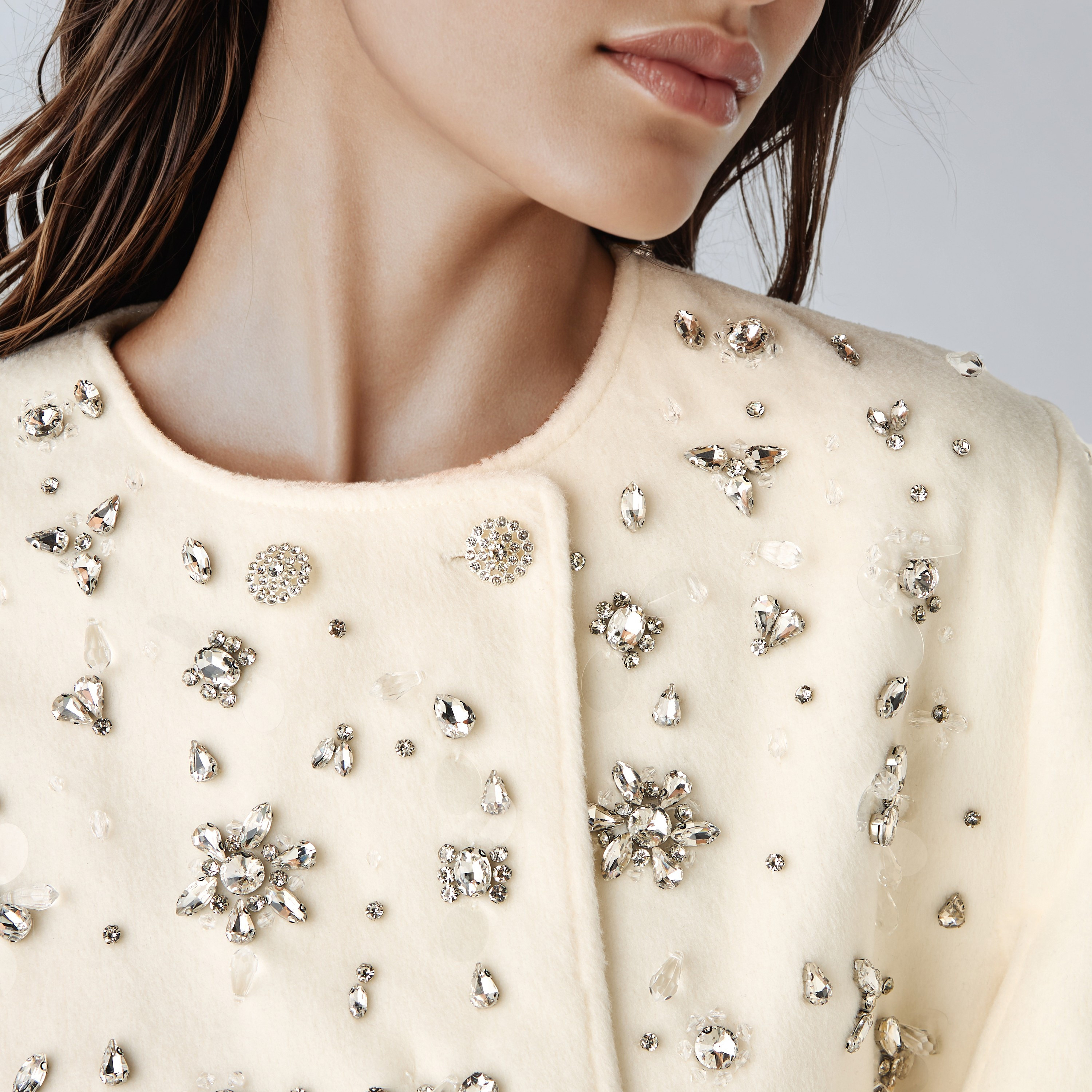 Crystal Embellished Linen Blend Cape Jacket with Slit Sleeves-women-clothing-shirtsandblouses-blouses-image-3