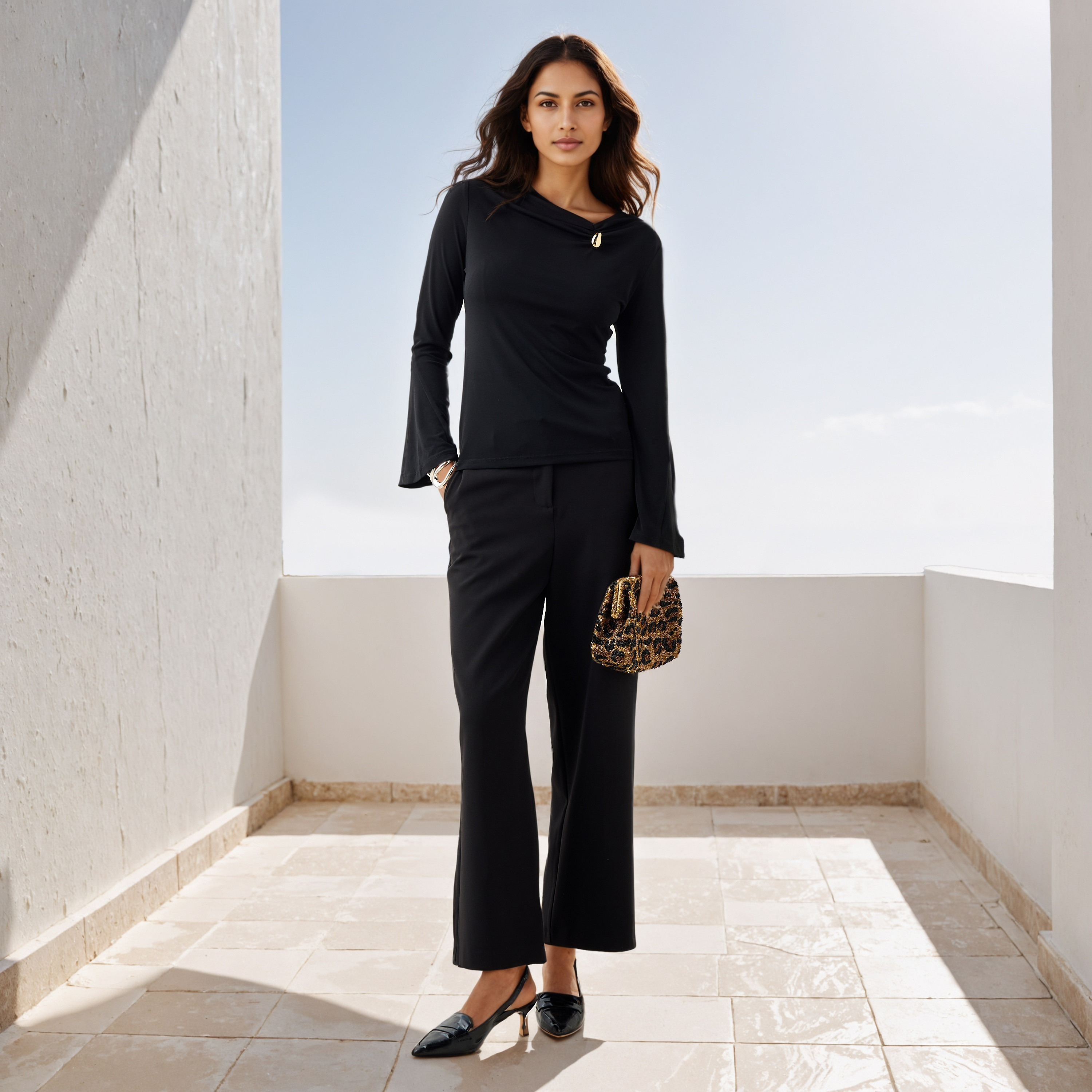 بلوزة بكشكش وأكمام جرس-women-clothing-tshirts-image-2