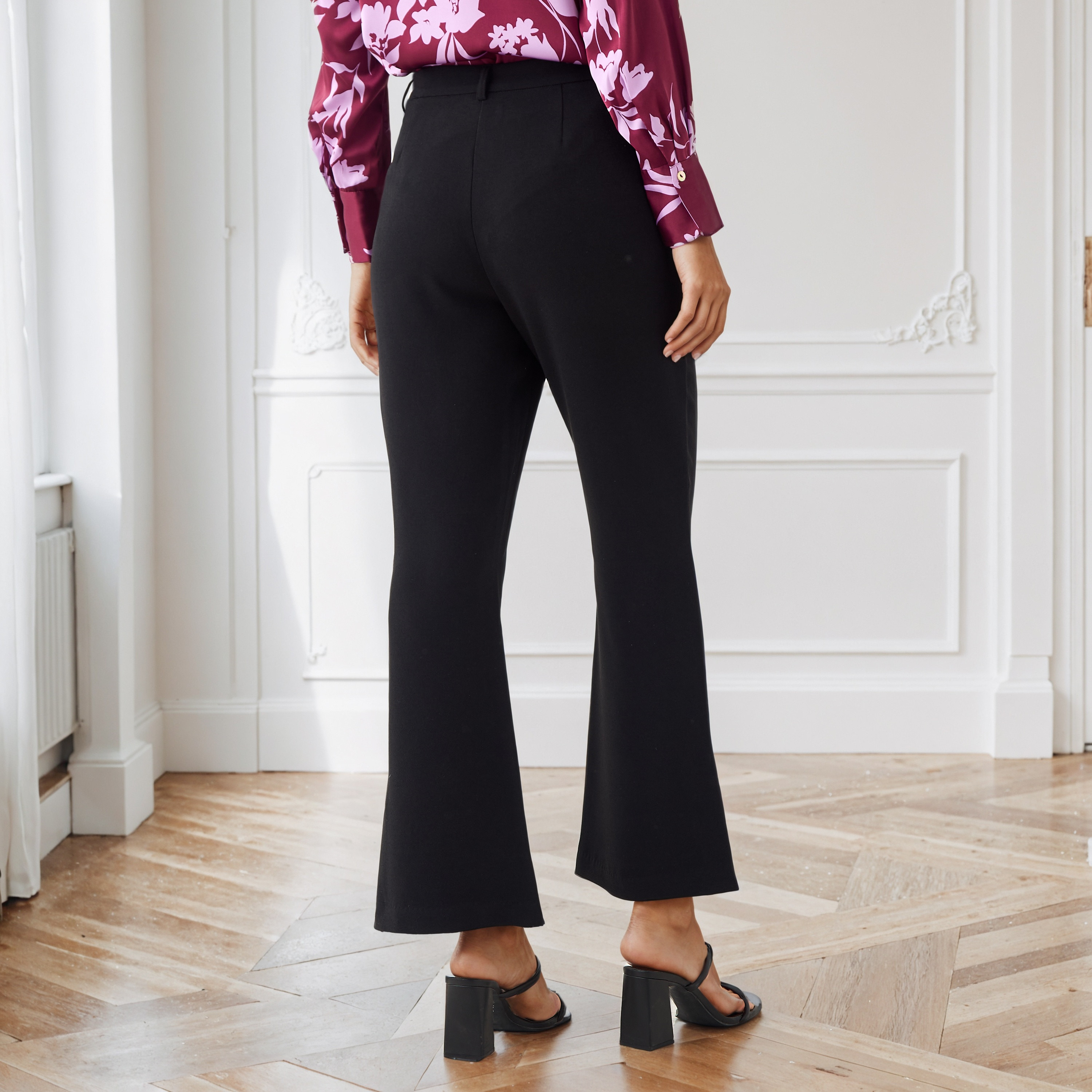 Slit Detail Flared Leg Pants-women-clothing-bottoms-trousers-image-3
