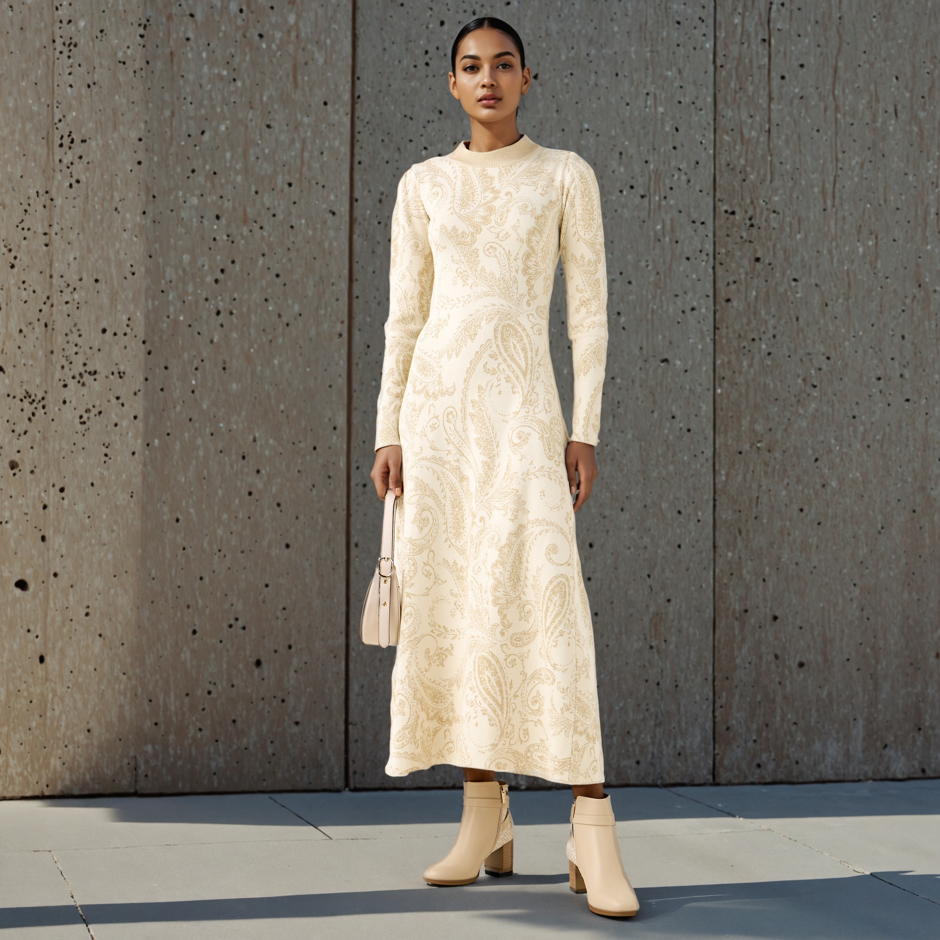 Paisley Print Maxi Dress with Long Sleeves-women-clothing-dresses-image-1