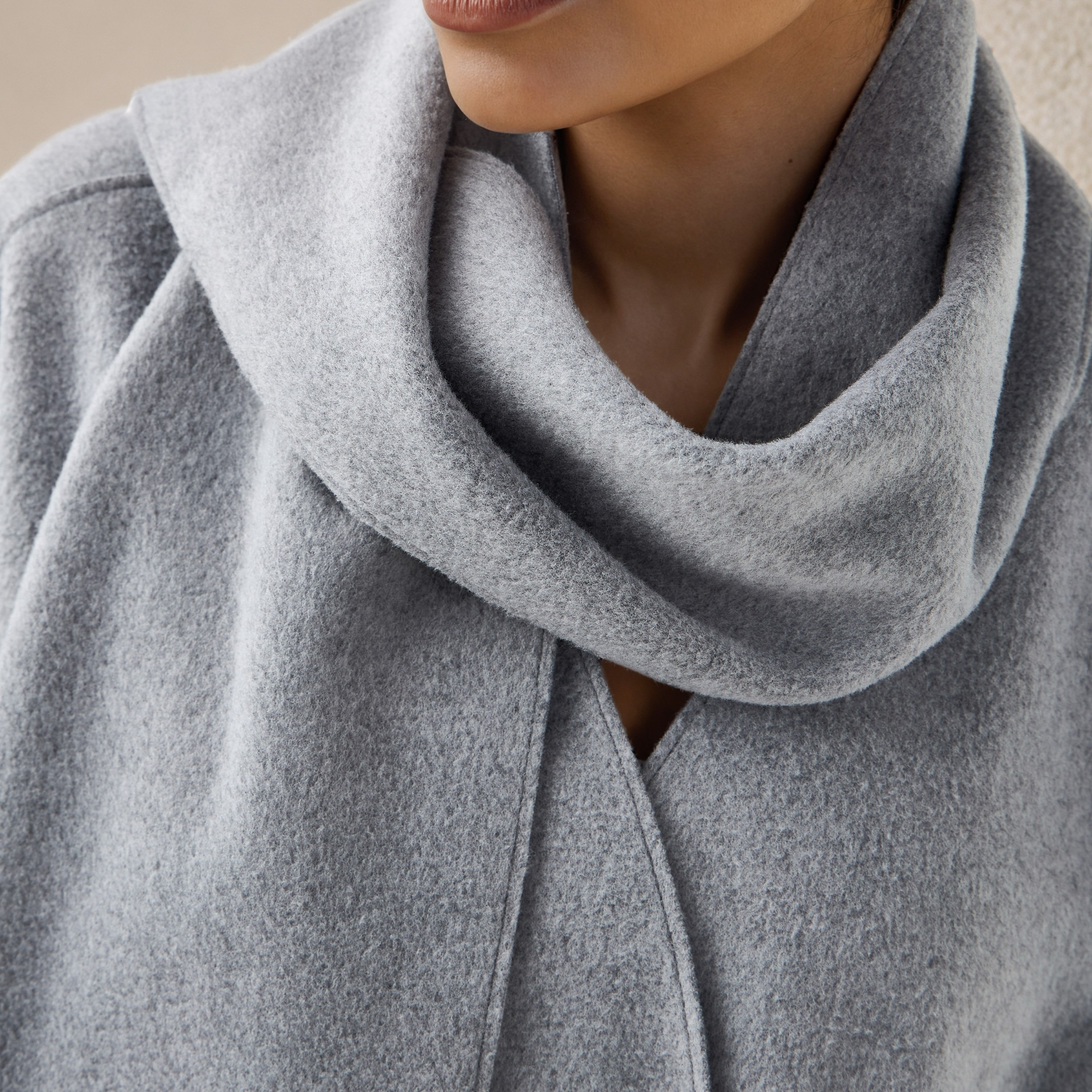 Textured Asymmetric Poncho with Scarf Detail-women-winterwear-cardigansandjumpers-cardigans-image-3