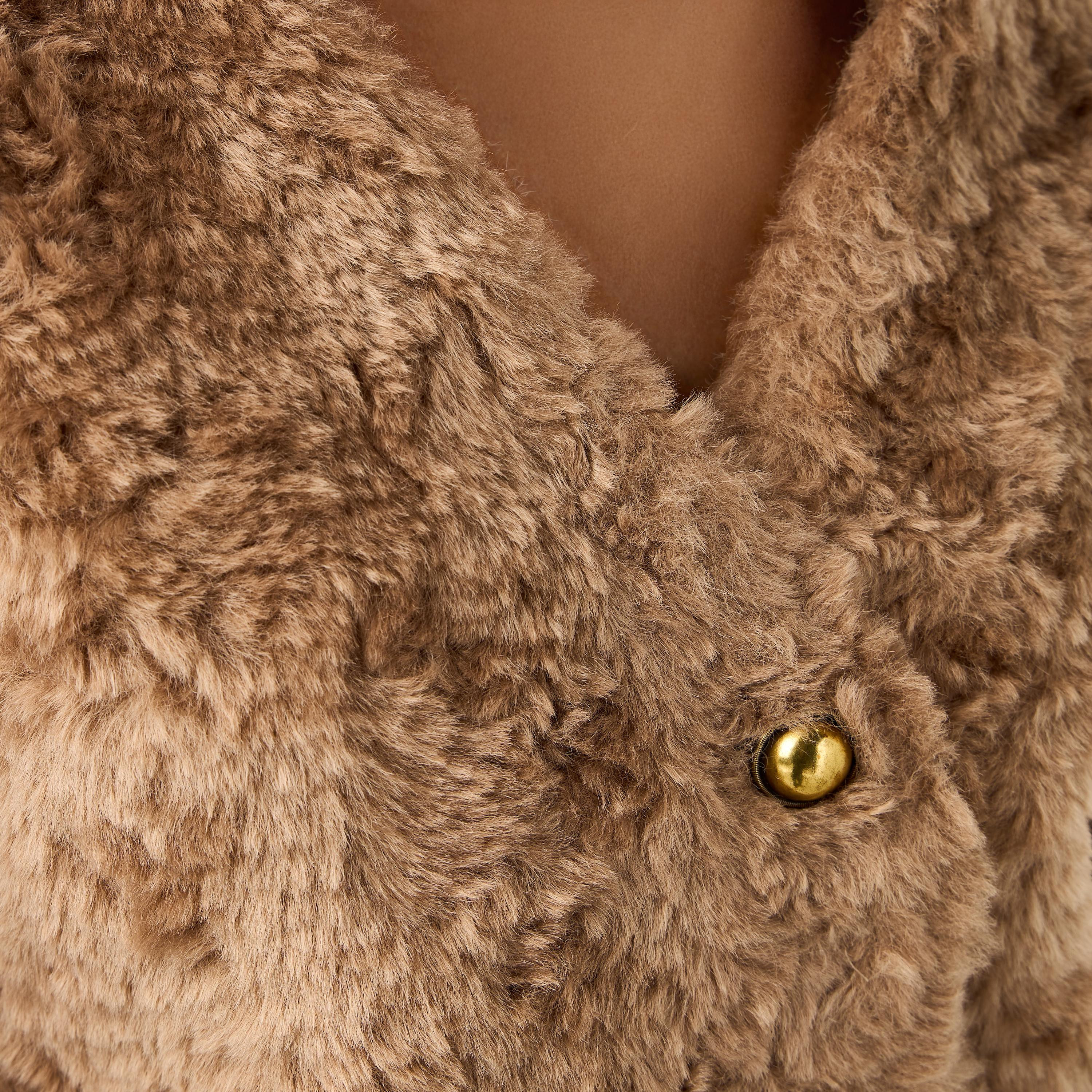 Faux Sherling Fur Coat with V-neck and Button Closure-women-clothing-coatsandjackets-coats-image-5