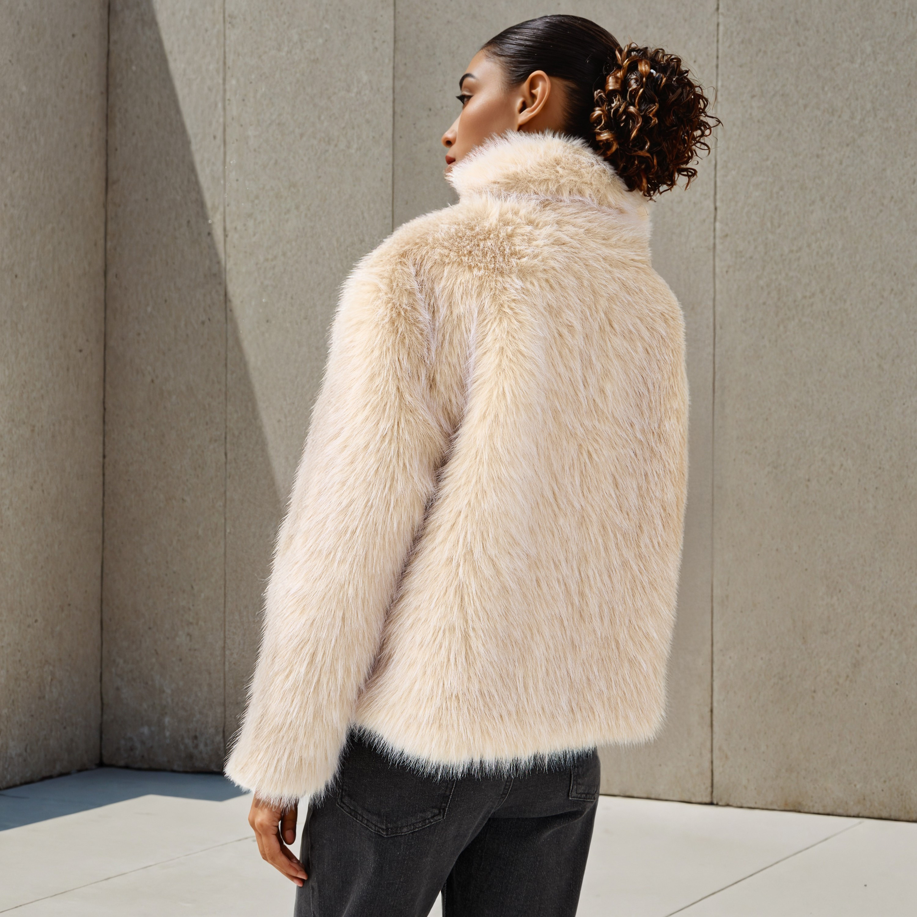 Cropped Fur Jacket with Long Sleeves-women-winterwear-coatsandjackets-jackets-image-3