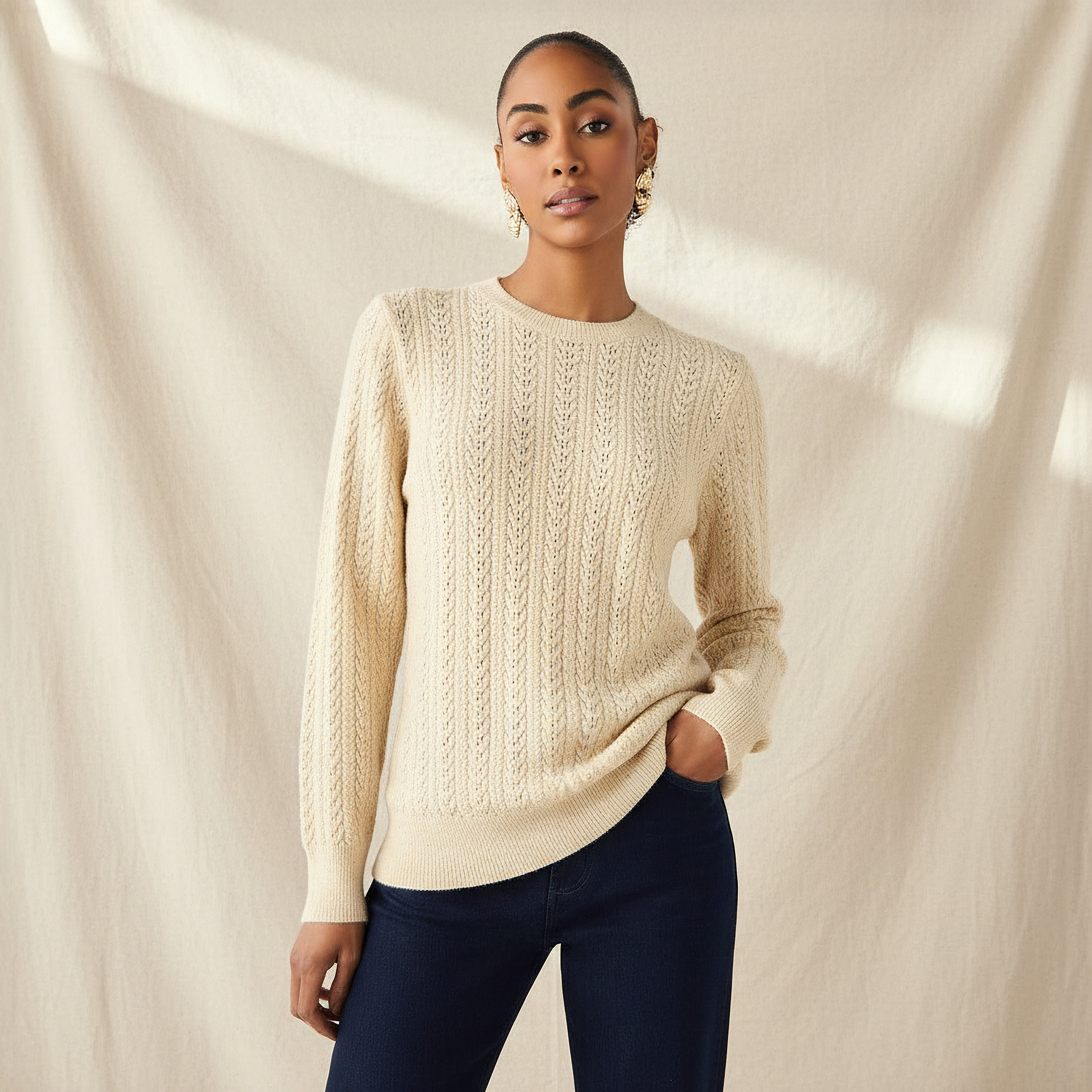 كنزة منسوجة بقصّة عادية وياقة ضيقة-women-clothing-cardigansandjumpers-jumpers-image-5