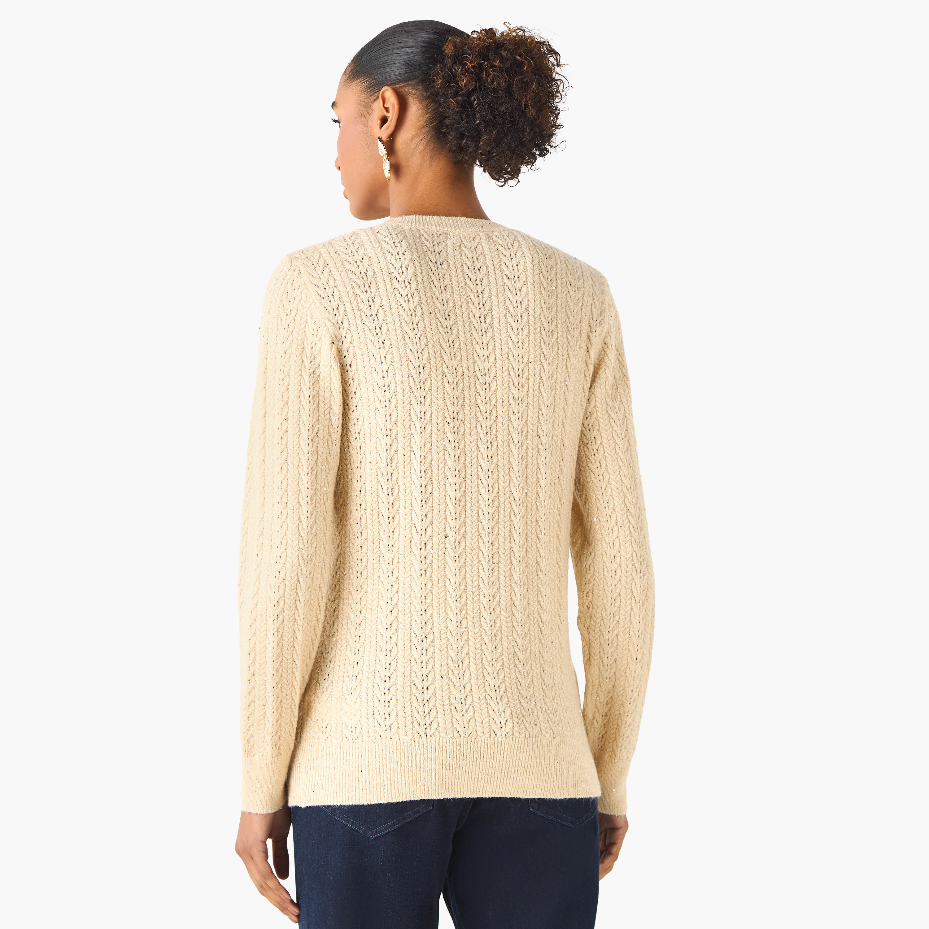 كنزة منسوجة بقصّة عادية وياقة ضيقة-women-clothing-cardigansandjumpers-jumpers-image-2