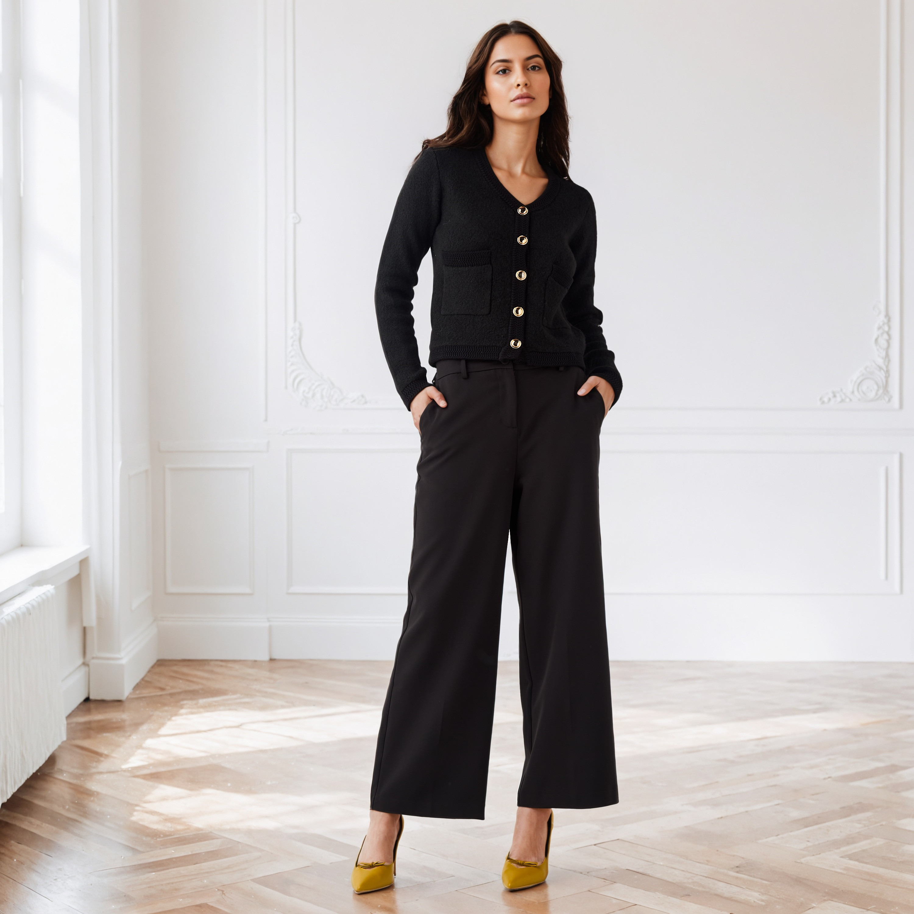 Relaxed Fit V-neck Cardigan-women-winterwear-cardigansandjumpers-cardigans-image-2