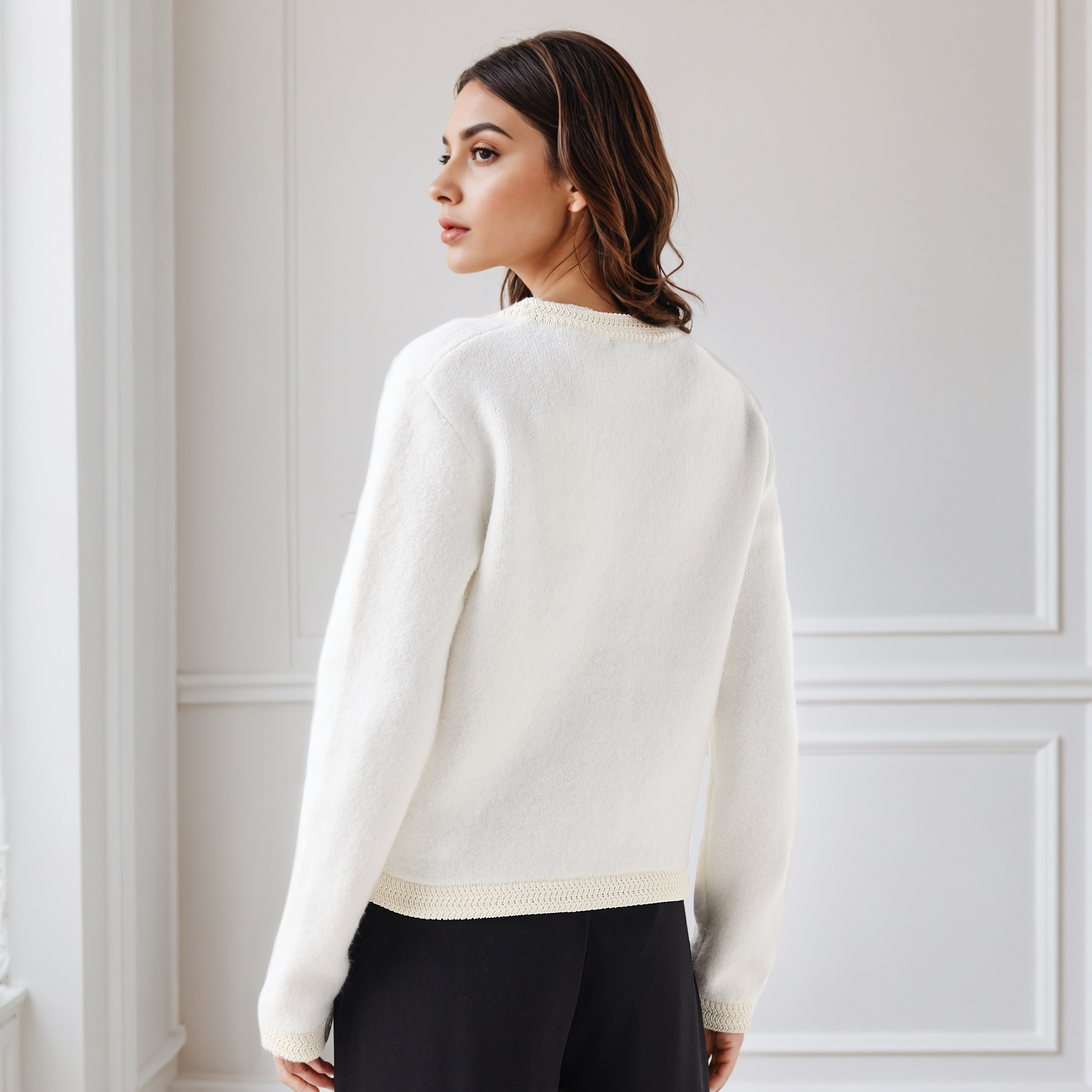 Relaxed Fit V-neck Cardigan-women-winterwear-cardigansandjumpers-cardigans-image-3