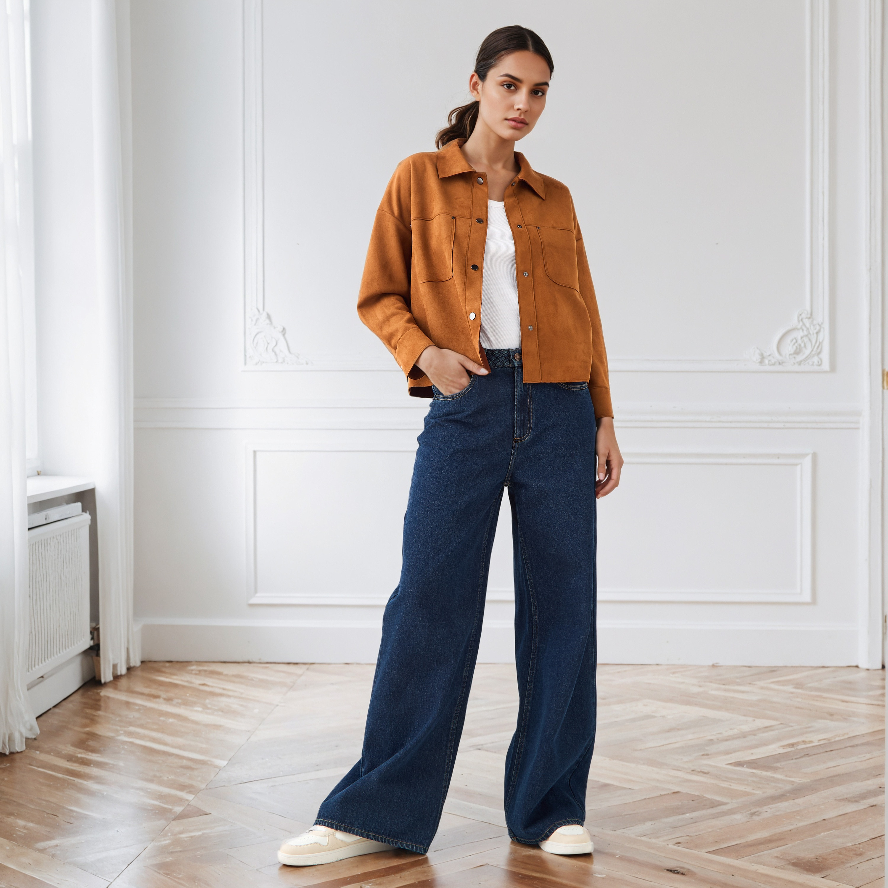 Regular Fit Suede Jacket-women-winterwear-coatsandjackets-jackets-image-2