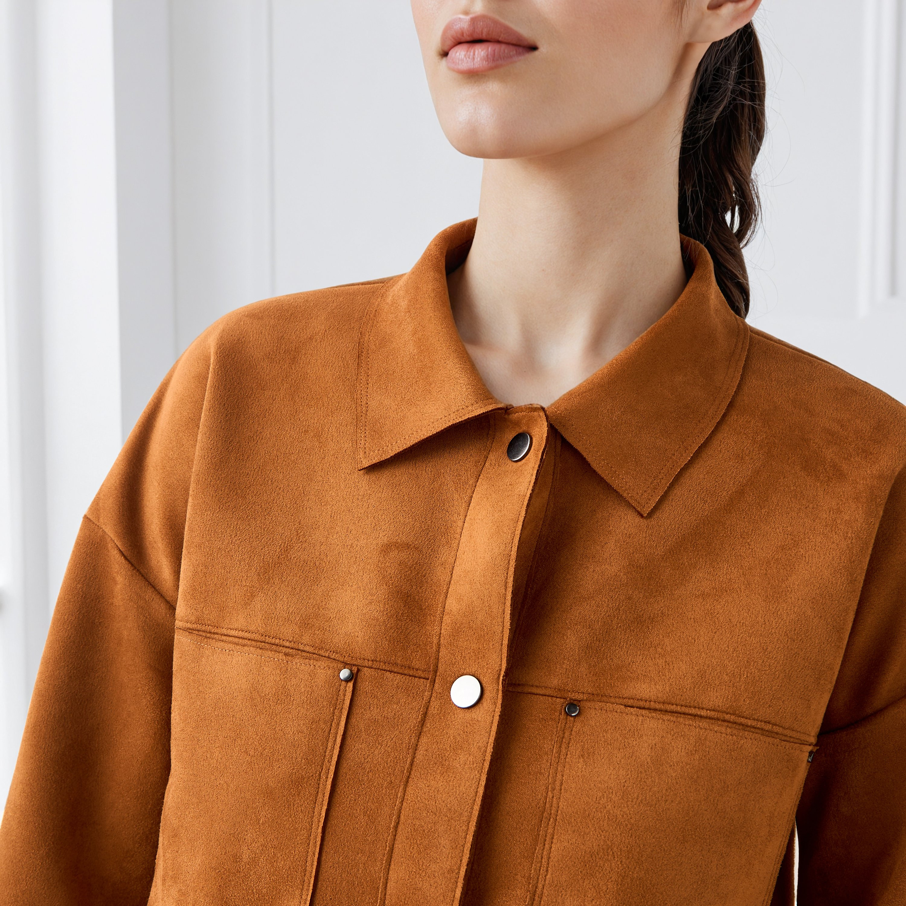 Regular Fit Suede Jacket-women-winterwear-coatsandjackets-jackets-image-4