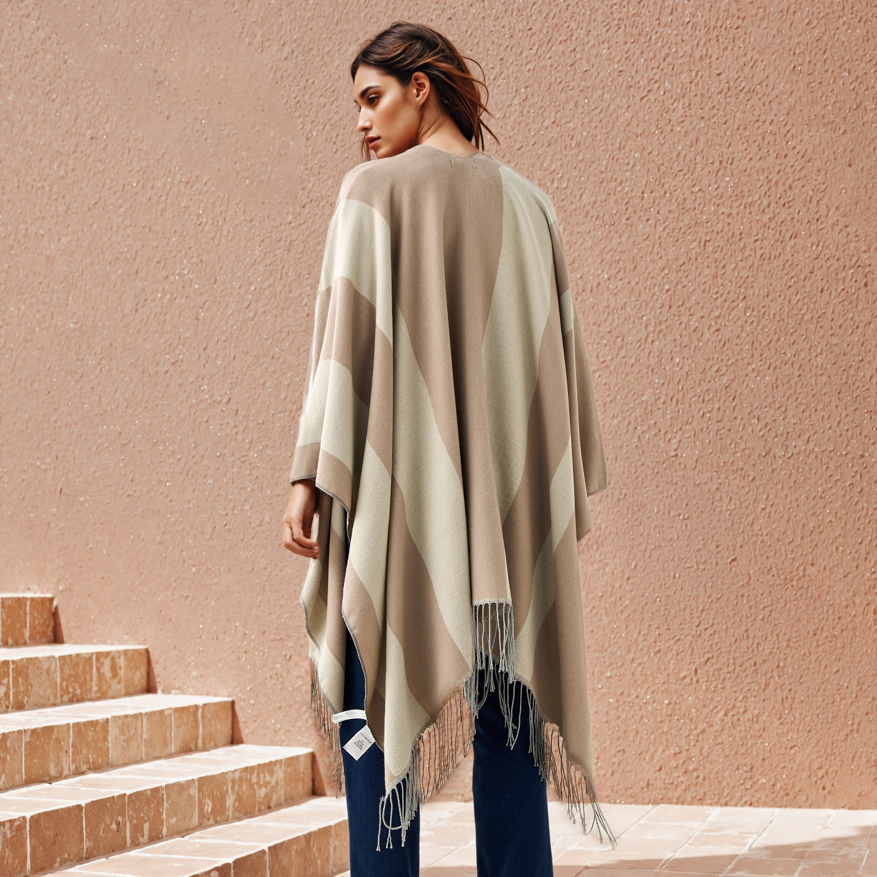 Jacquard Poncho with Fringe Detail-women-winterwear-cardigansandjumpers-cardigans-image-3