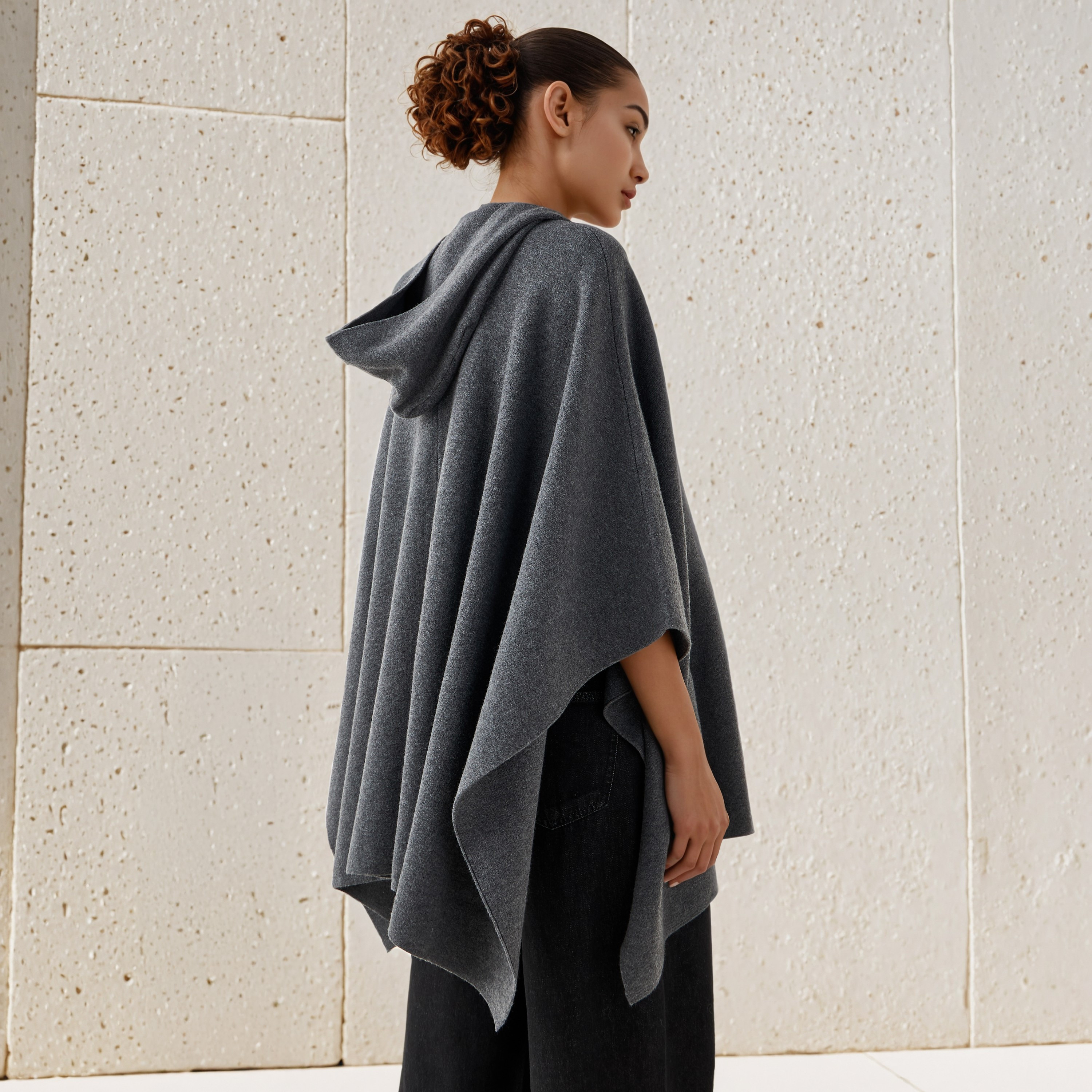 Relaxed Fit Hooded Poncho-women-winterwear-cardigansandjumpers-cardigans-image-4