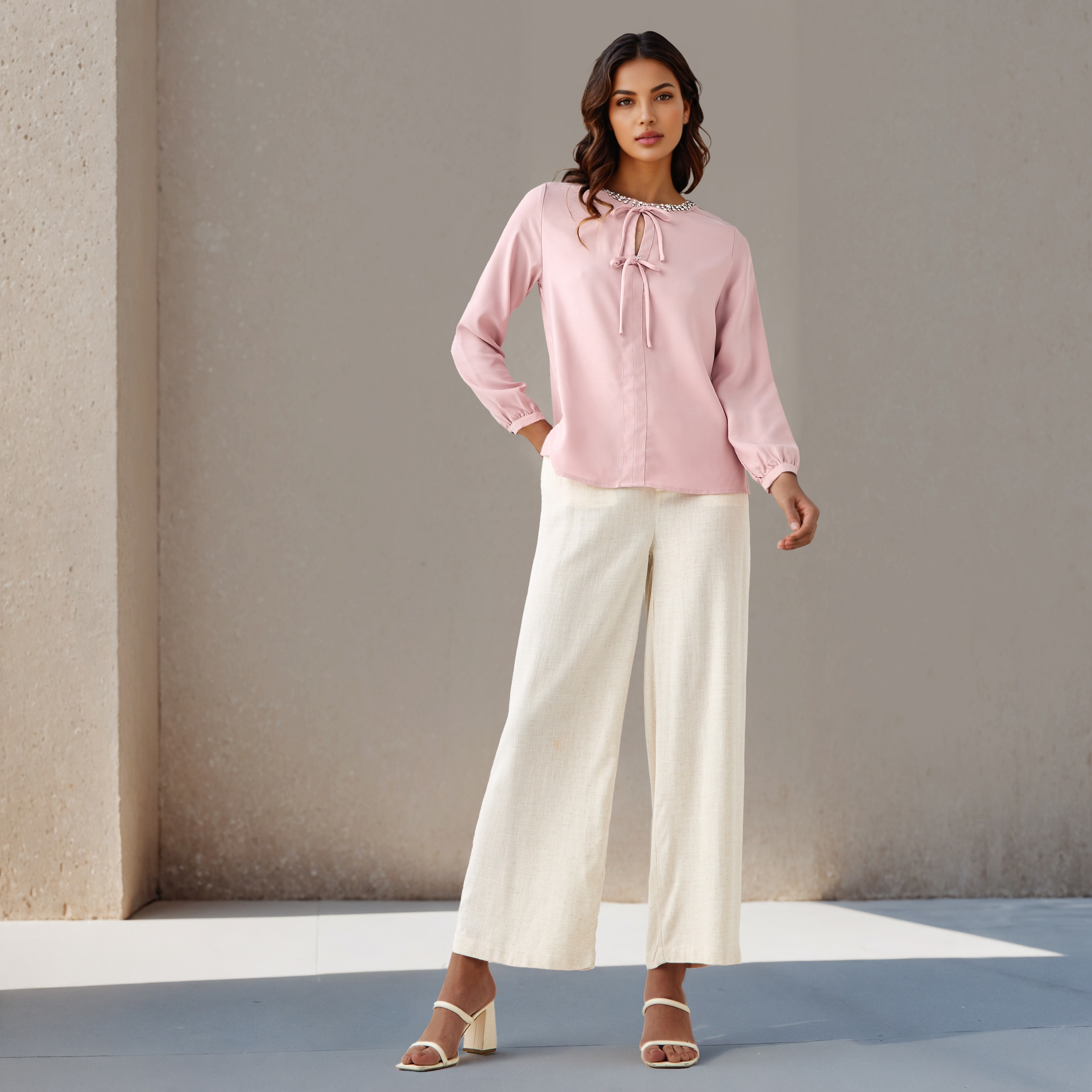 بلوزة بقصة عادية وزينة-women-clothing-shirtsandblouses-blouses-image-2