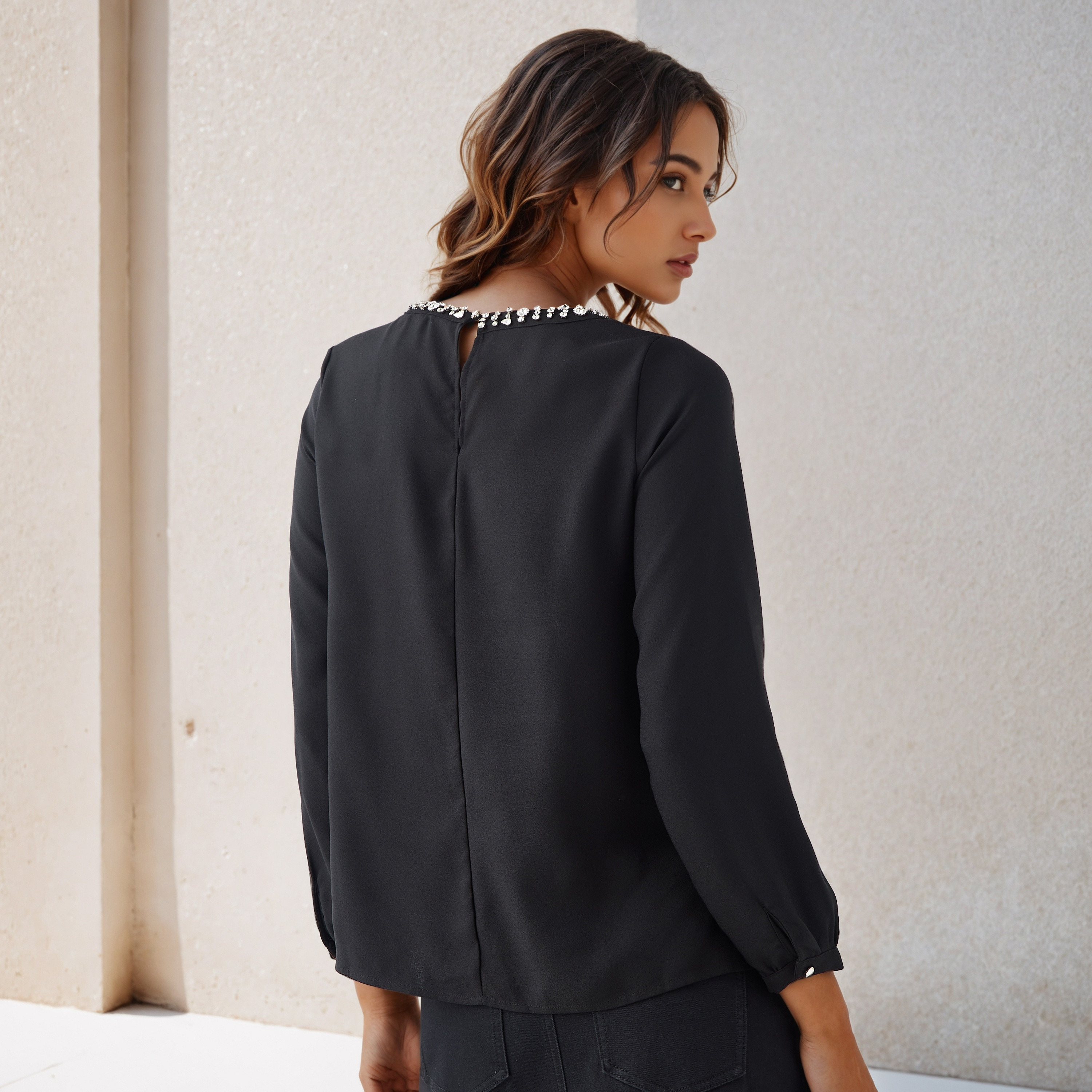 Regular Fit Top with Embellishment-women-clothing-shirtsandblouses-blouses-image-3