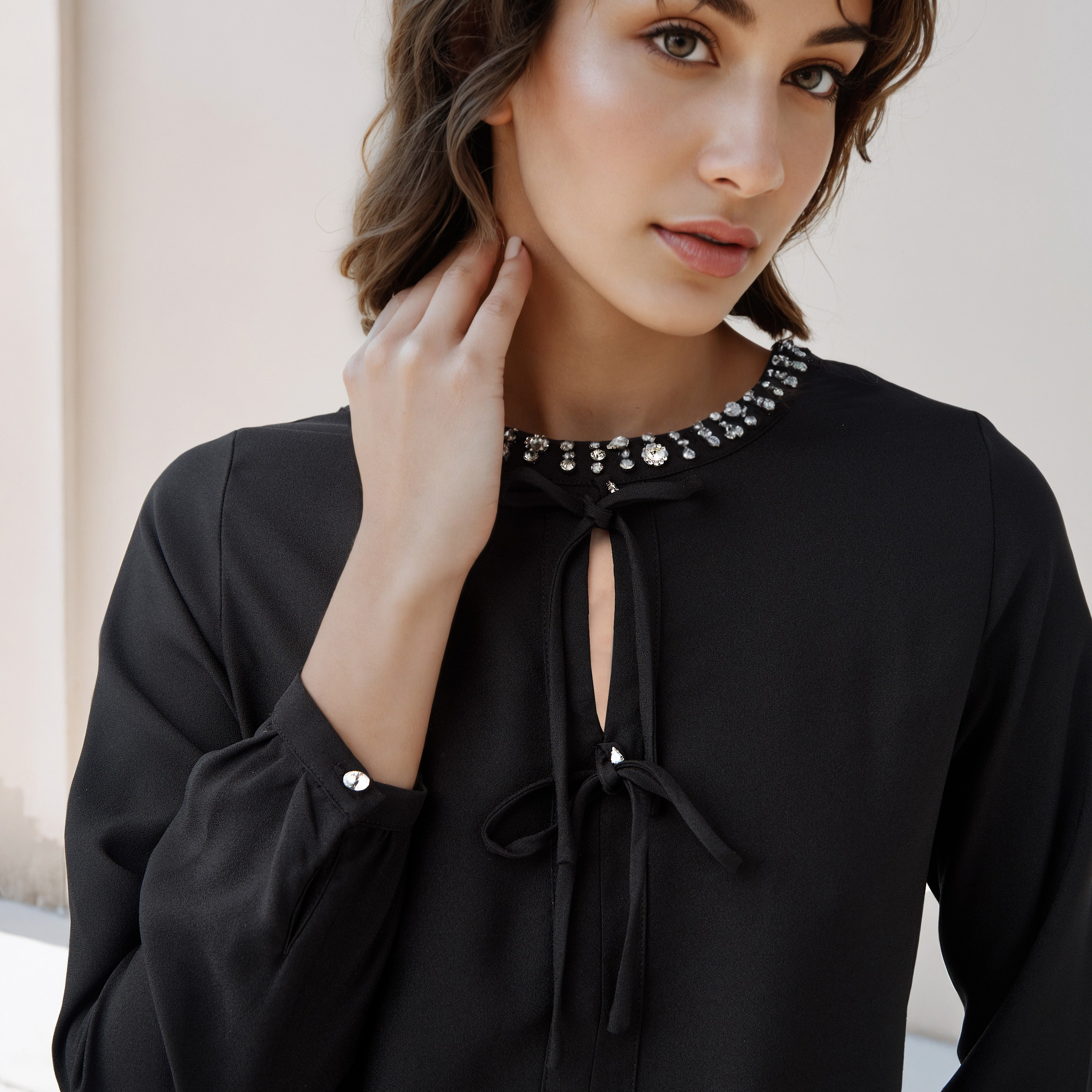 Regular Fit Top with Embellishment-women-clothing-shirtsandblouses-blouses-image-4
