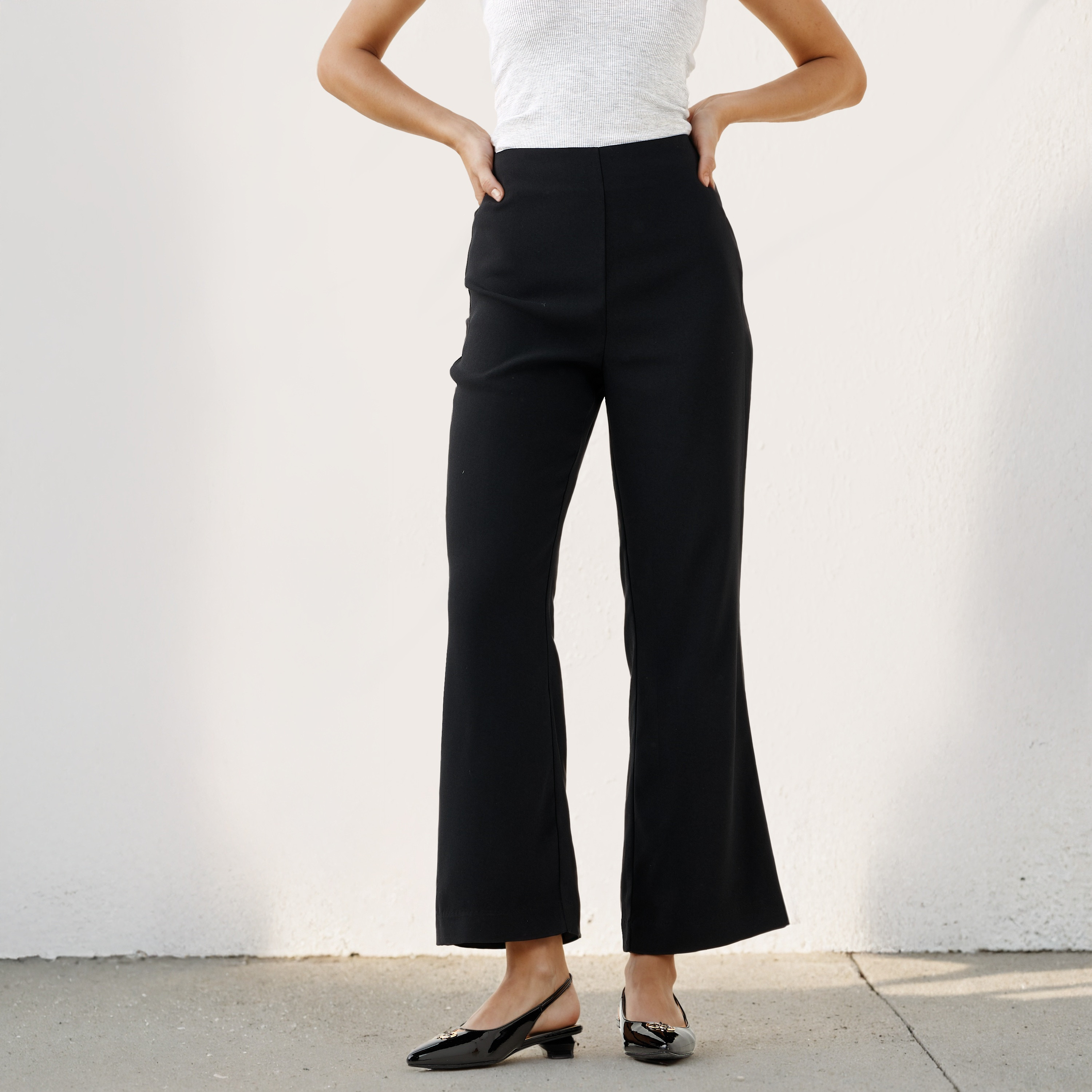 Flared Pants with Zip Closure-women-clothing-bottoms-trousers-image-1