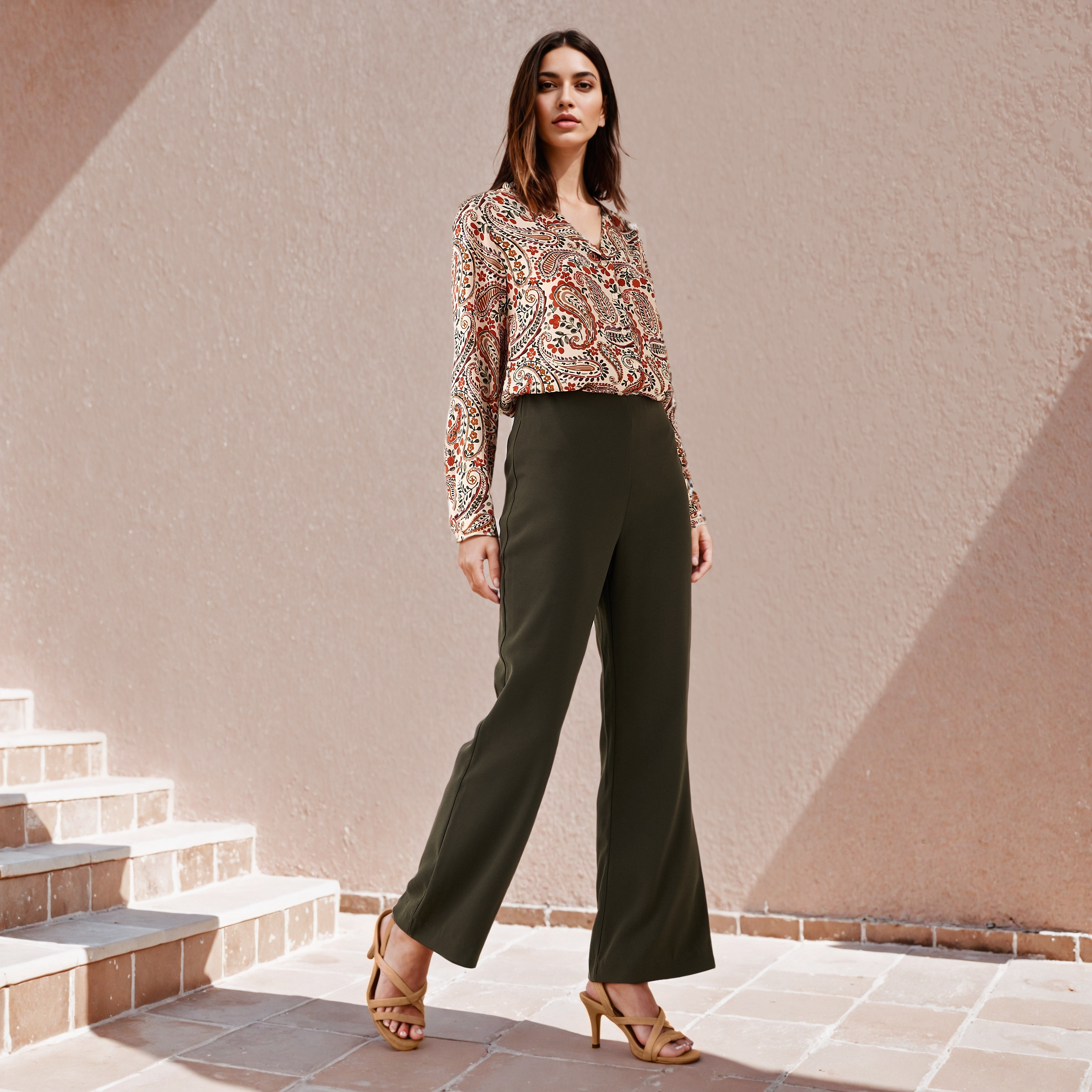 Flared Pants with Zip Closure-women-clothing-bottoms-trousers-image-2