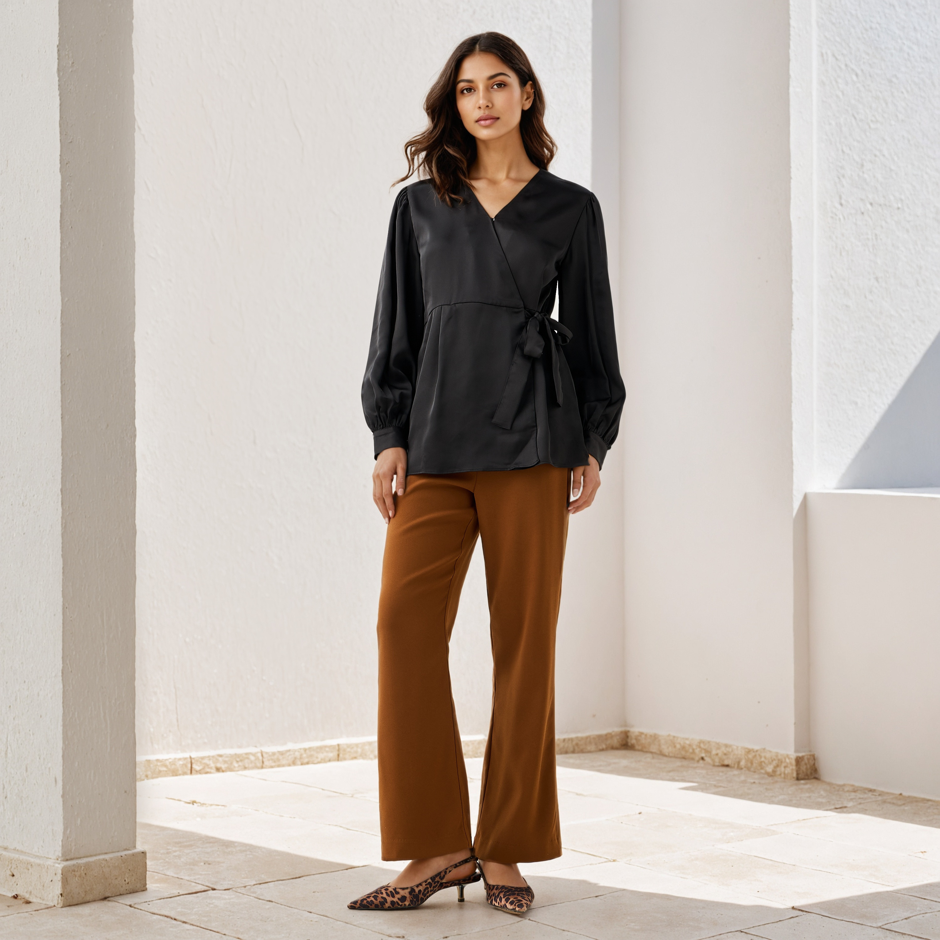 Flared Pants with Zip Closure-women-clothing-bottoms-trousers-image-2