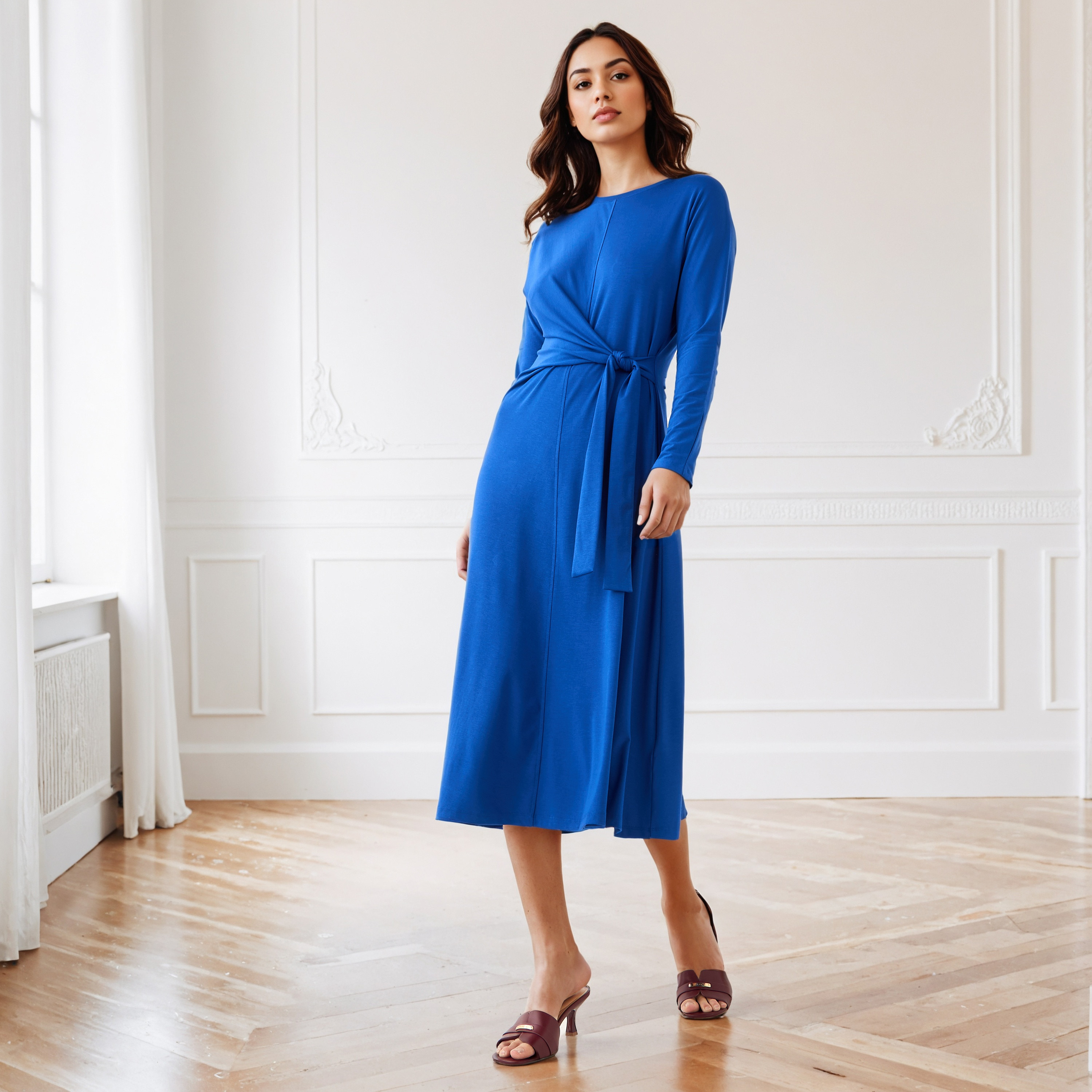 Draped Dress with Tie-Ups-women-clothing-dresses-image-2