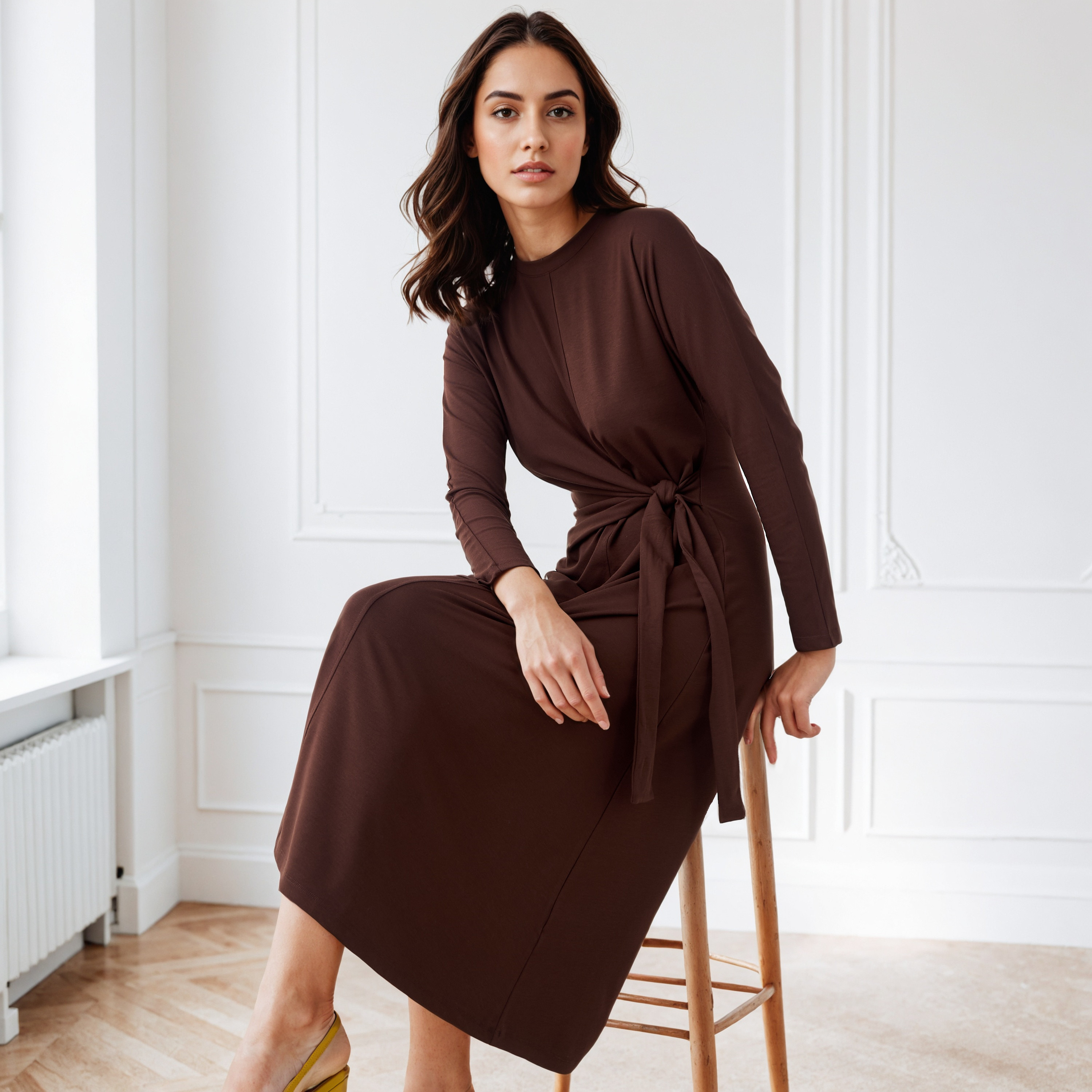 Draped Dress with Tie-Ups-women-clothing-dresses-image-2
