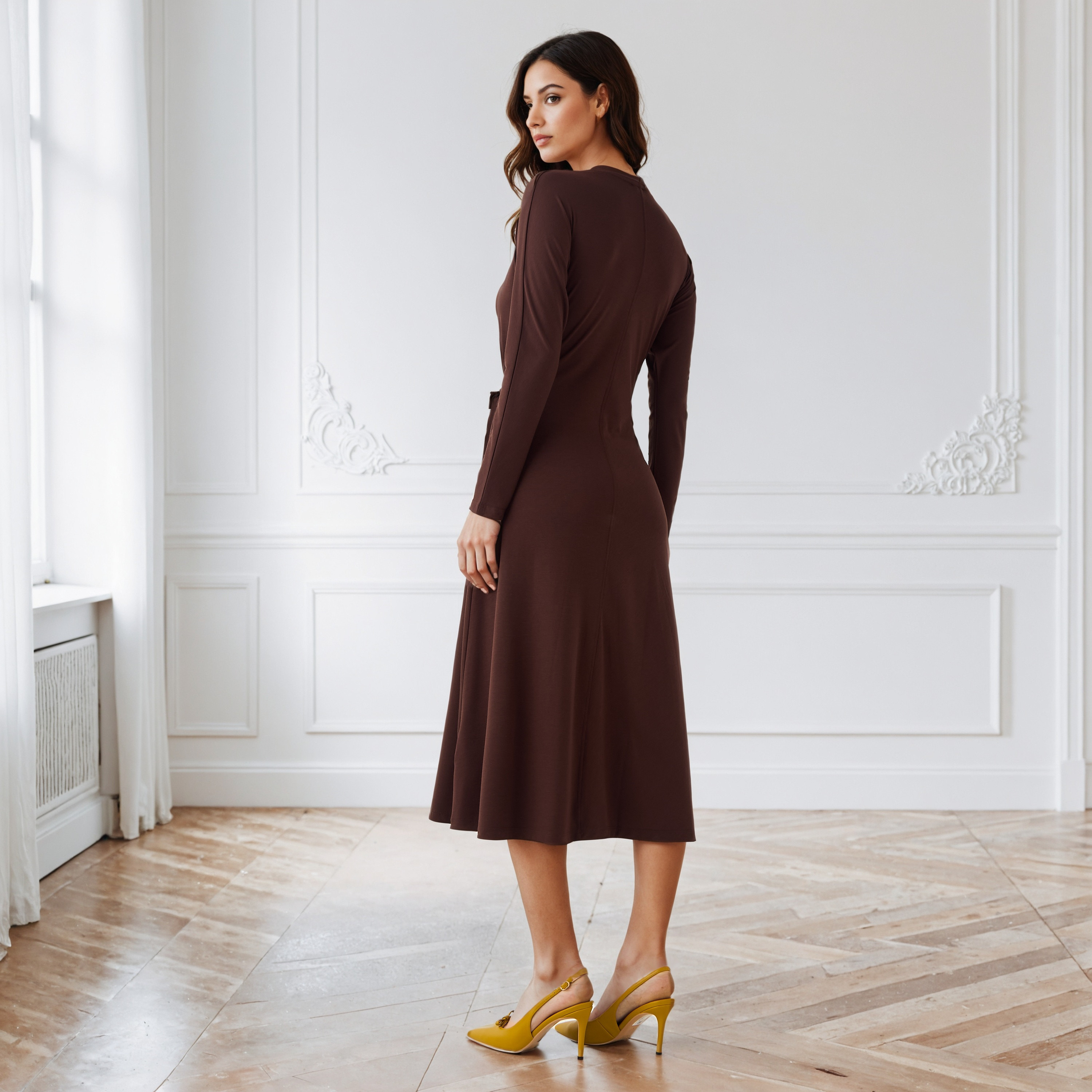 فستان بكشكش وأربطة-women-clothing-dresses-image-8
