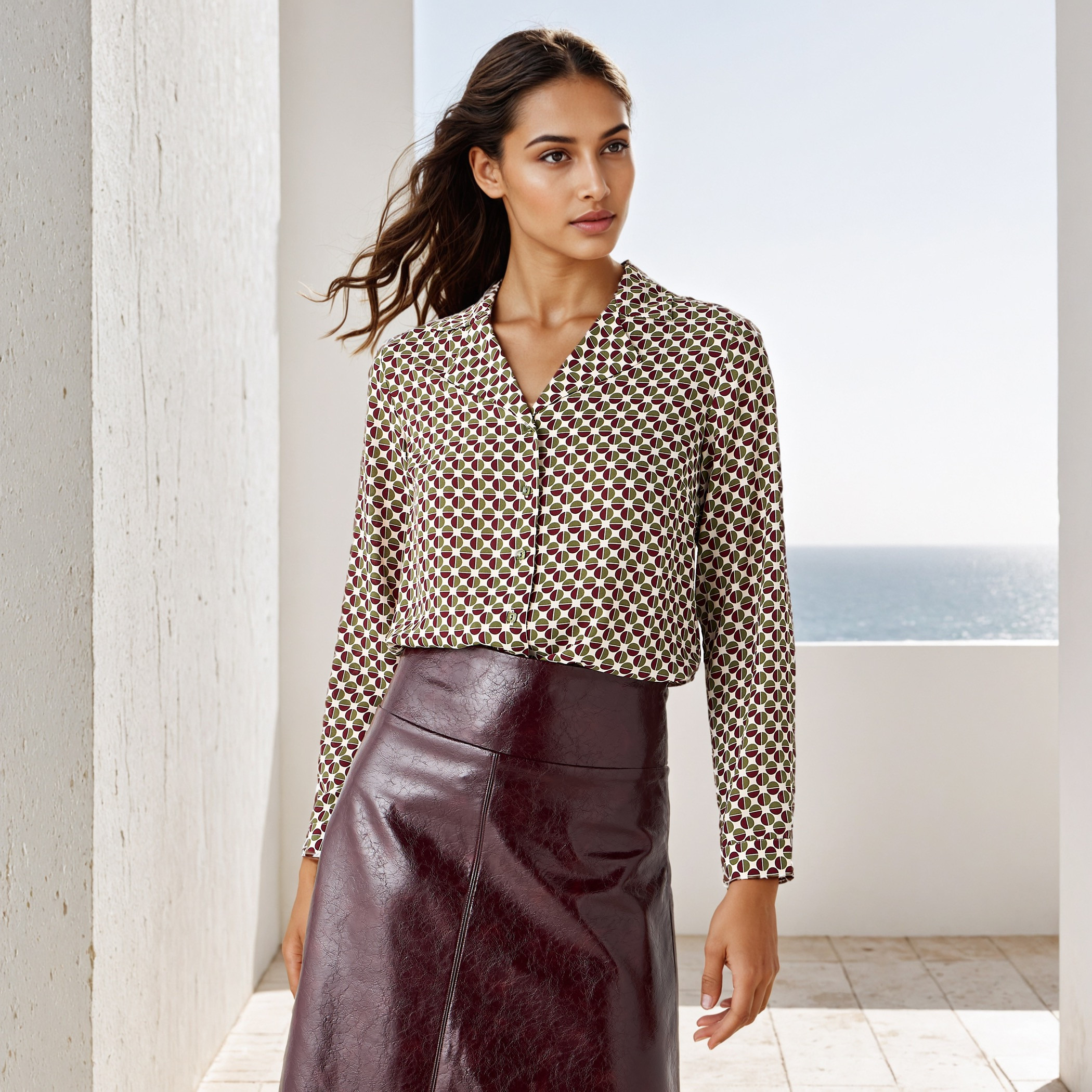 Printed Notch Collar Shirt-women-clothing-shirtsandblouses-shirts-image-1