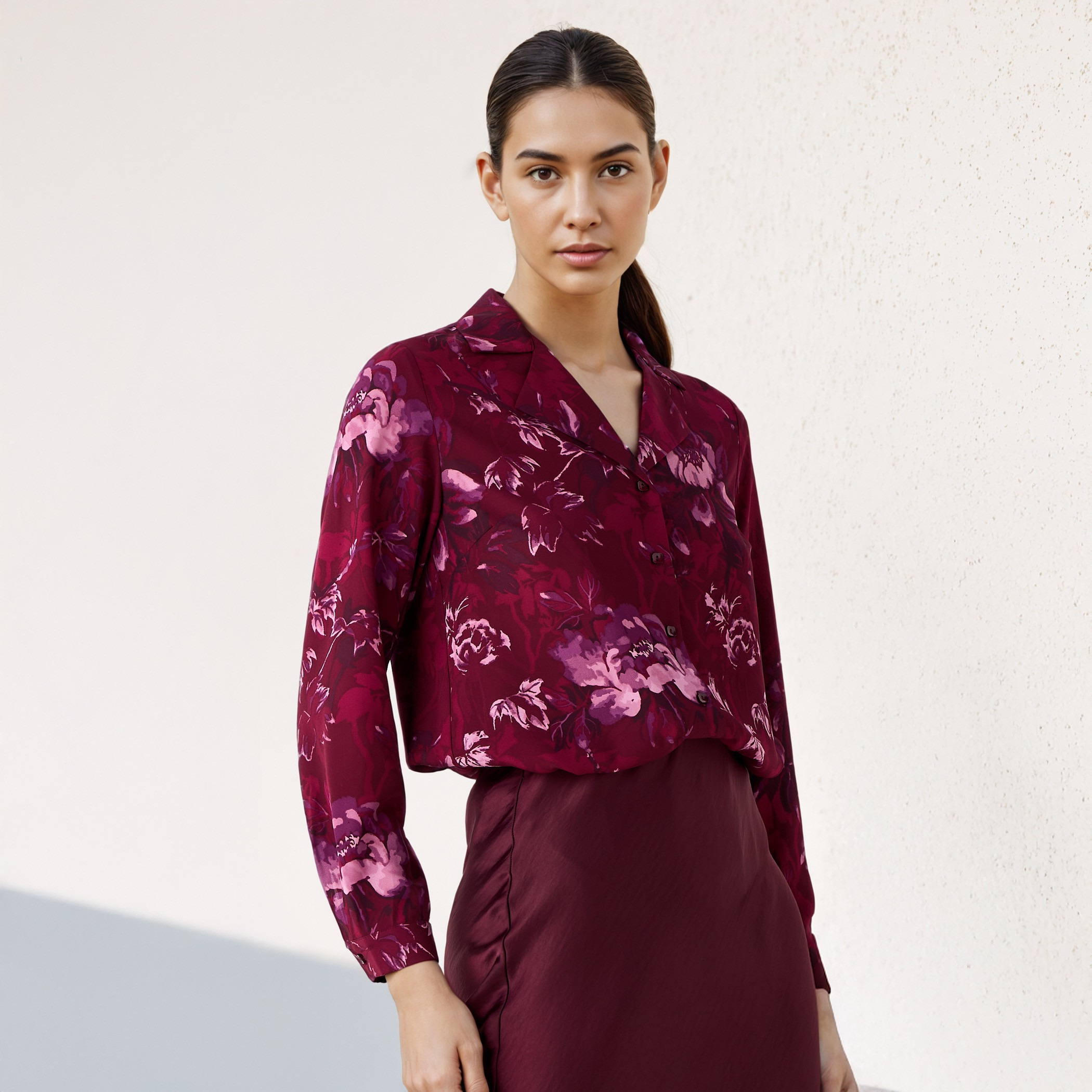 قميص بياقة مطوية وطبعات-women-clothing-shirtsandblouses-shirts-image-1