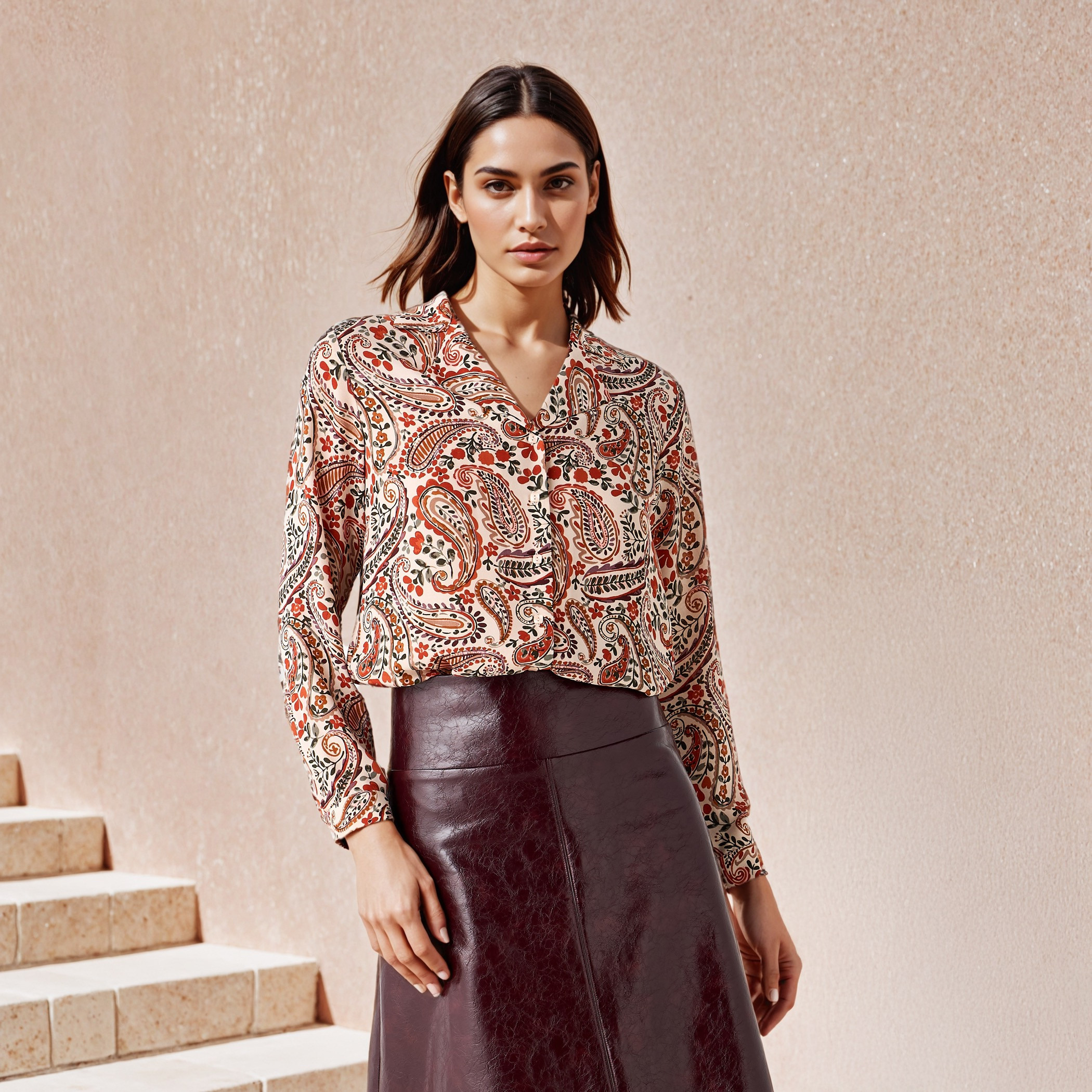 Printed Notch Collar Shirt-women-clothing-shirtsandblouses-shirts-image-1