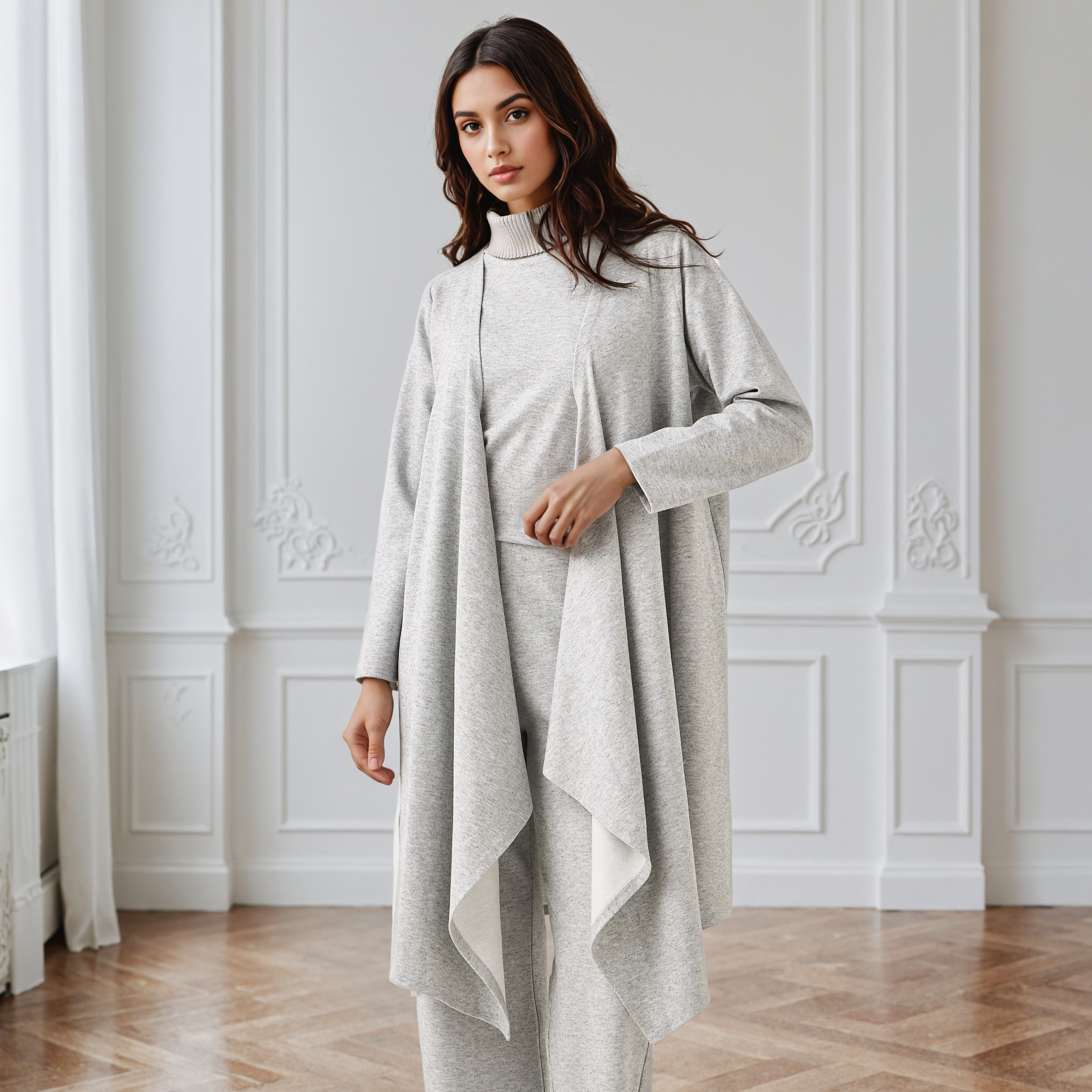 كارديجان طويل بحافة غير متماثلة وقصة مريحة-women-winterwear-cardigansandjumpers-cardigans-image-5