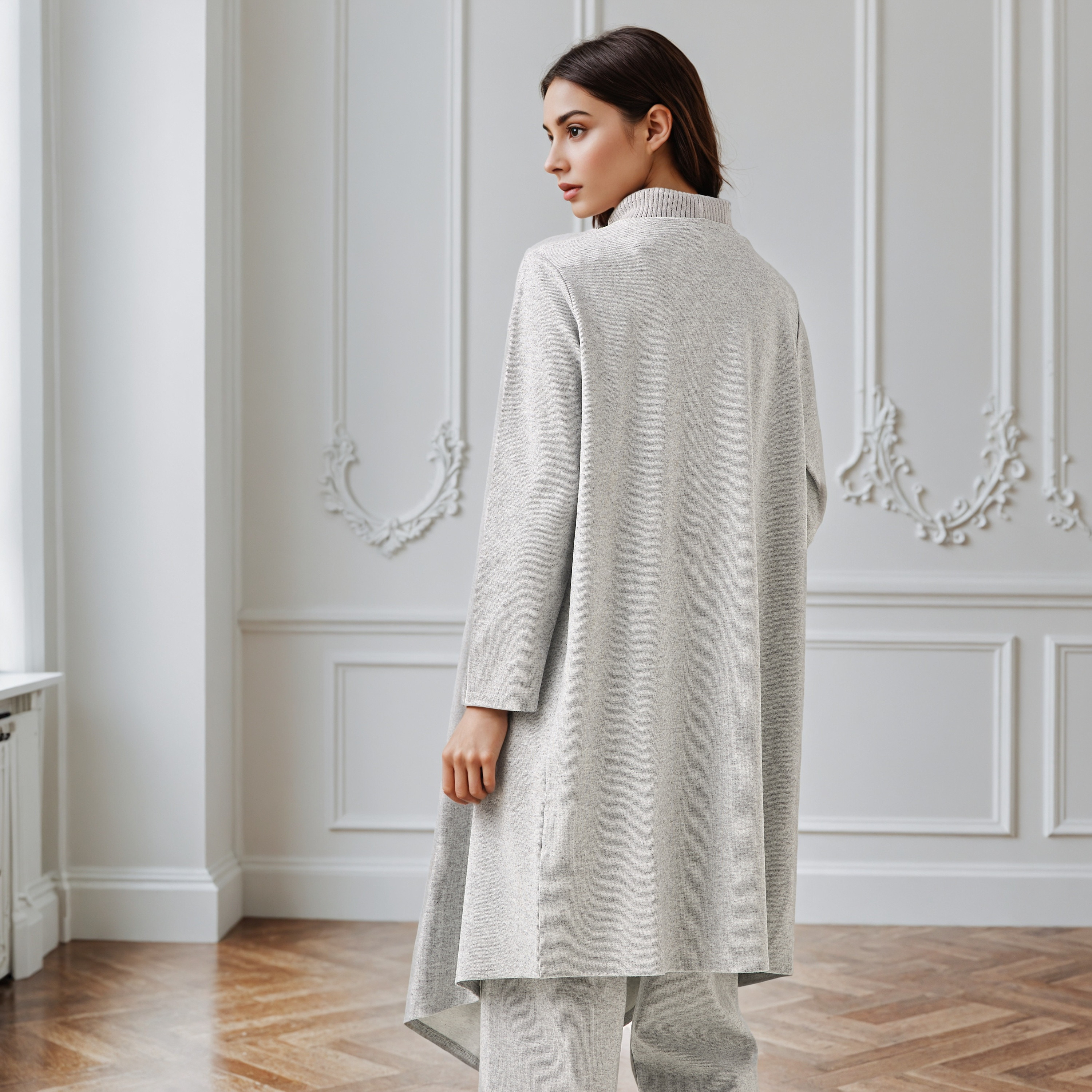 كارديجان طويل بحافة غير متماثلة وقصة مريحة-women-winterwear-cardigansandjumpers-cardigans-image-3