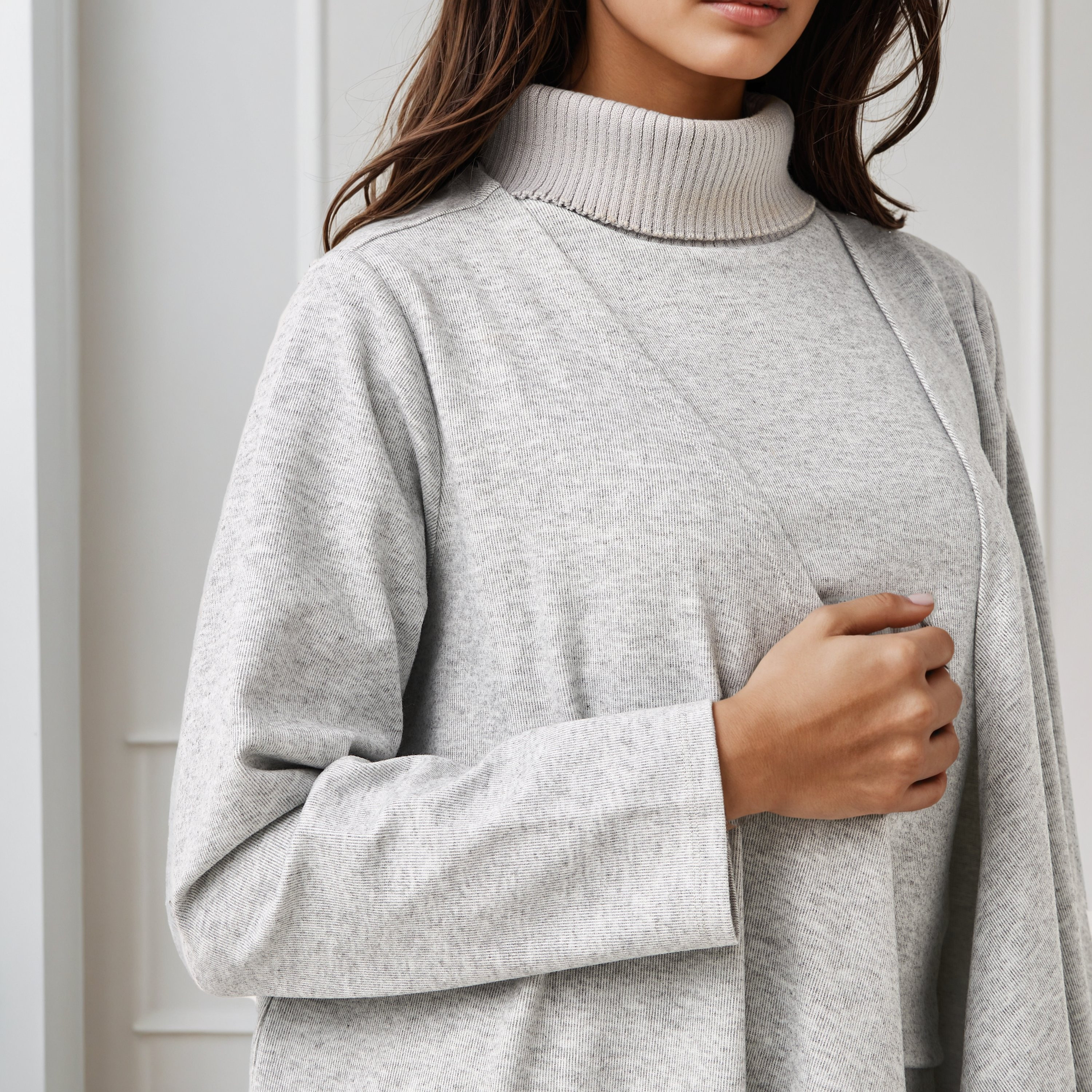 كارديجان طويل بحافة غير متماثلة وقصة مريحة-women-winterwear-cardigansandjumpers-cardigans-image-1