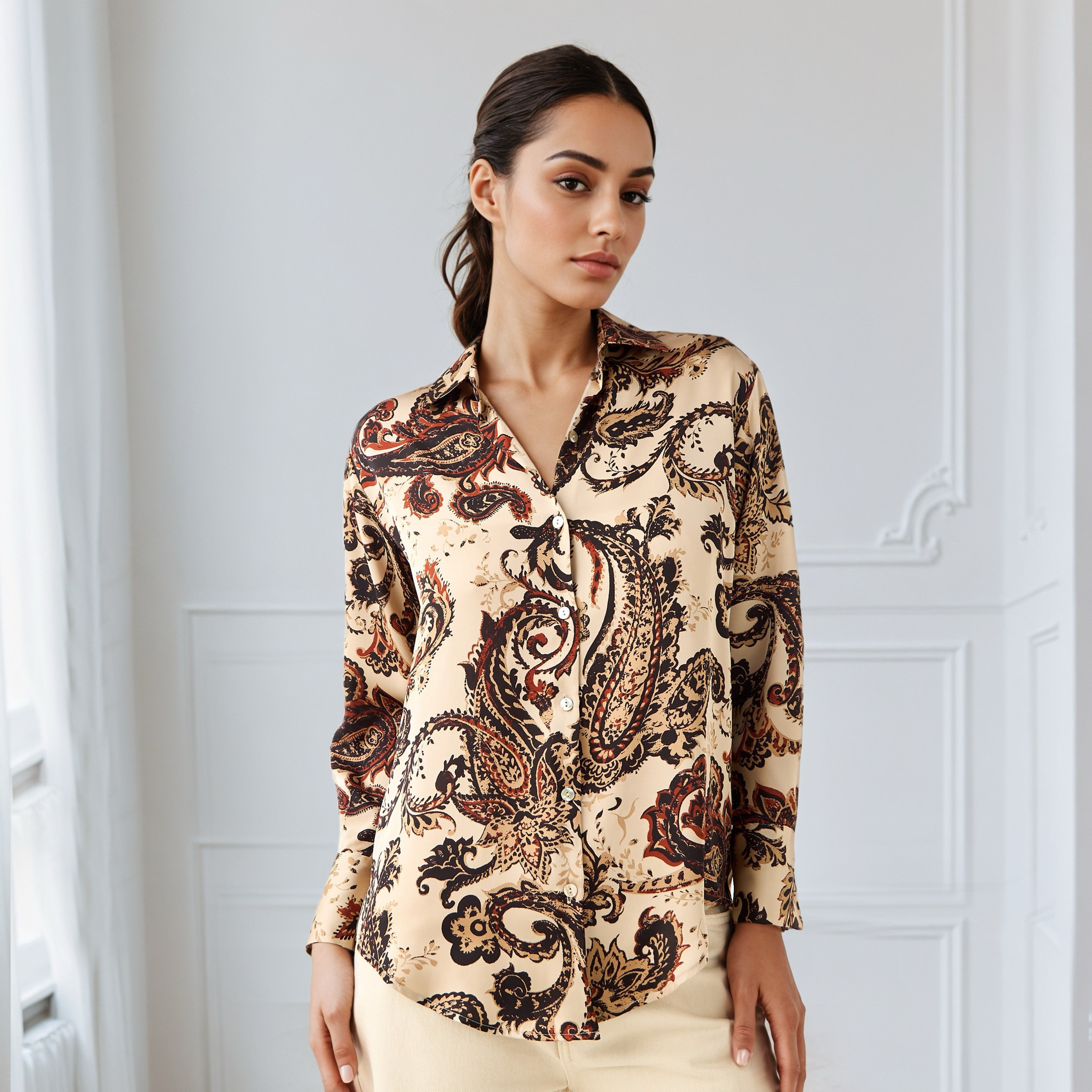 قميص ستان بياقة عادية وطبعات-women-clothing-shirtsandblouses-shirts-image-6