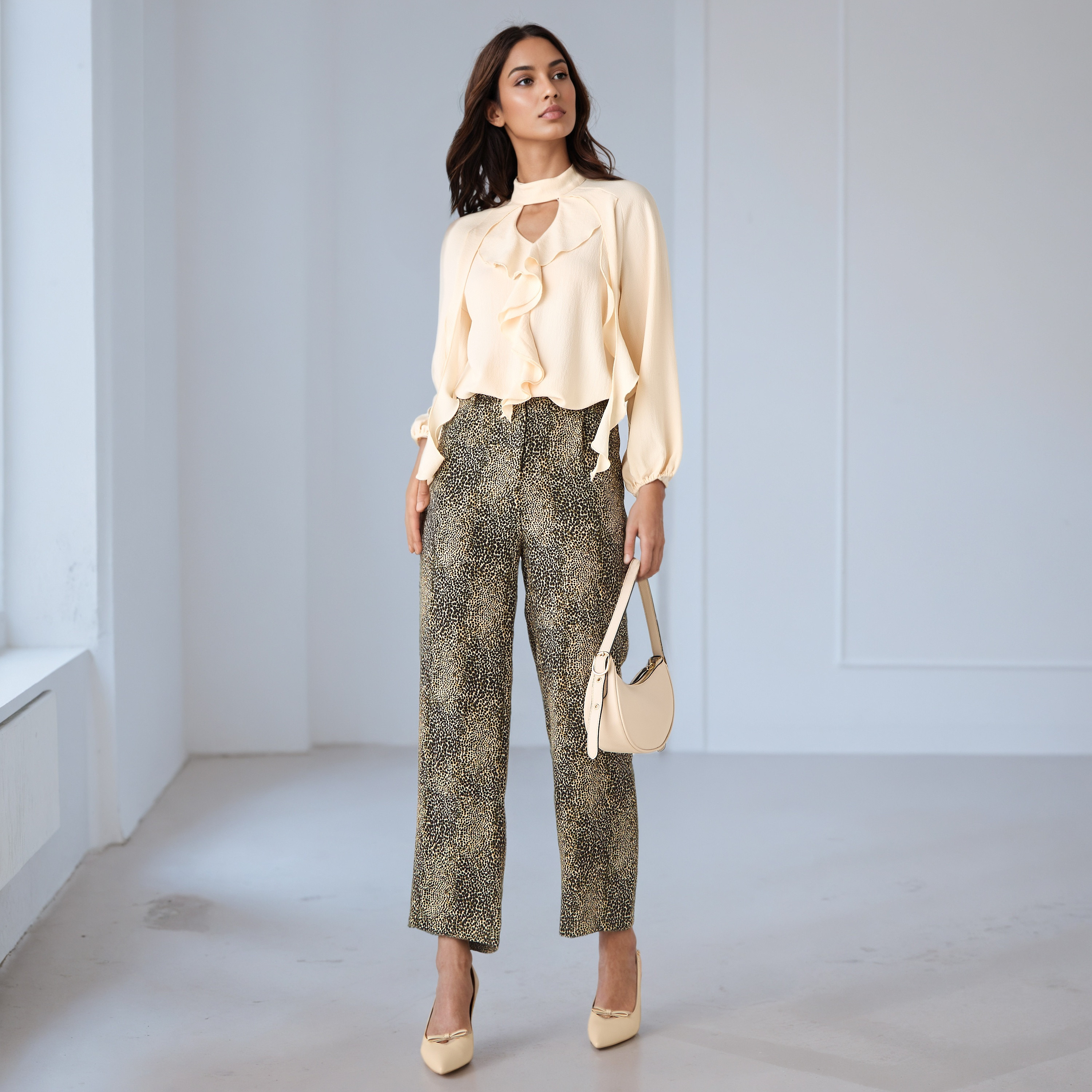 Ruffle Accent Top with Keyhole Neck-women-clothing-shirtsandblouses-blouses-image-2
