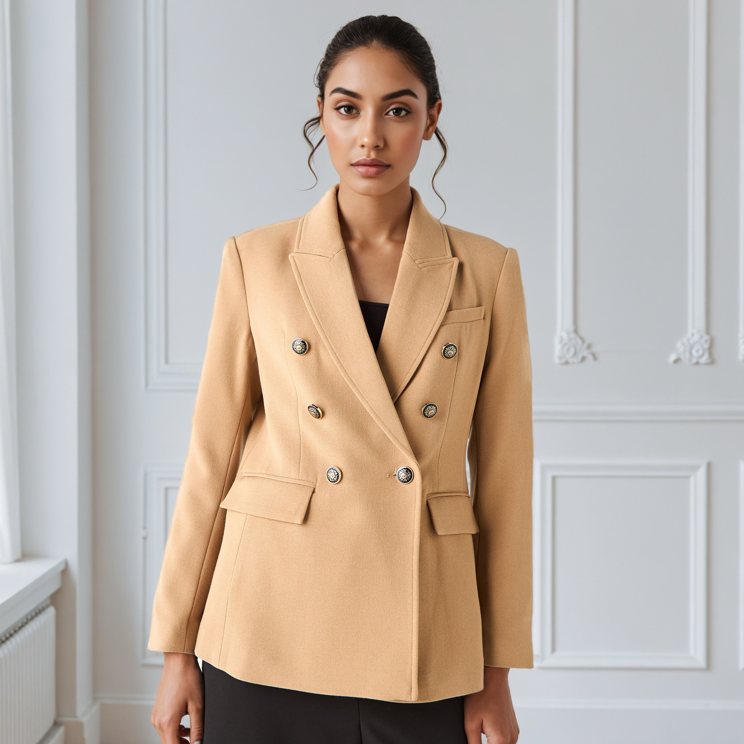 جاكيت بليزر بقصّة عادية وبياقة طويلة مدببة-women-clothing-coatsandjackets-blazers-image-5