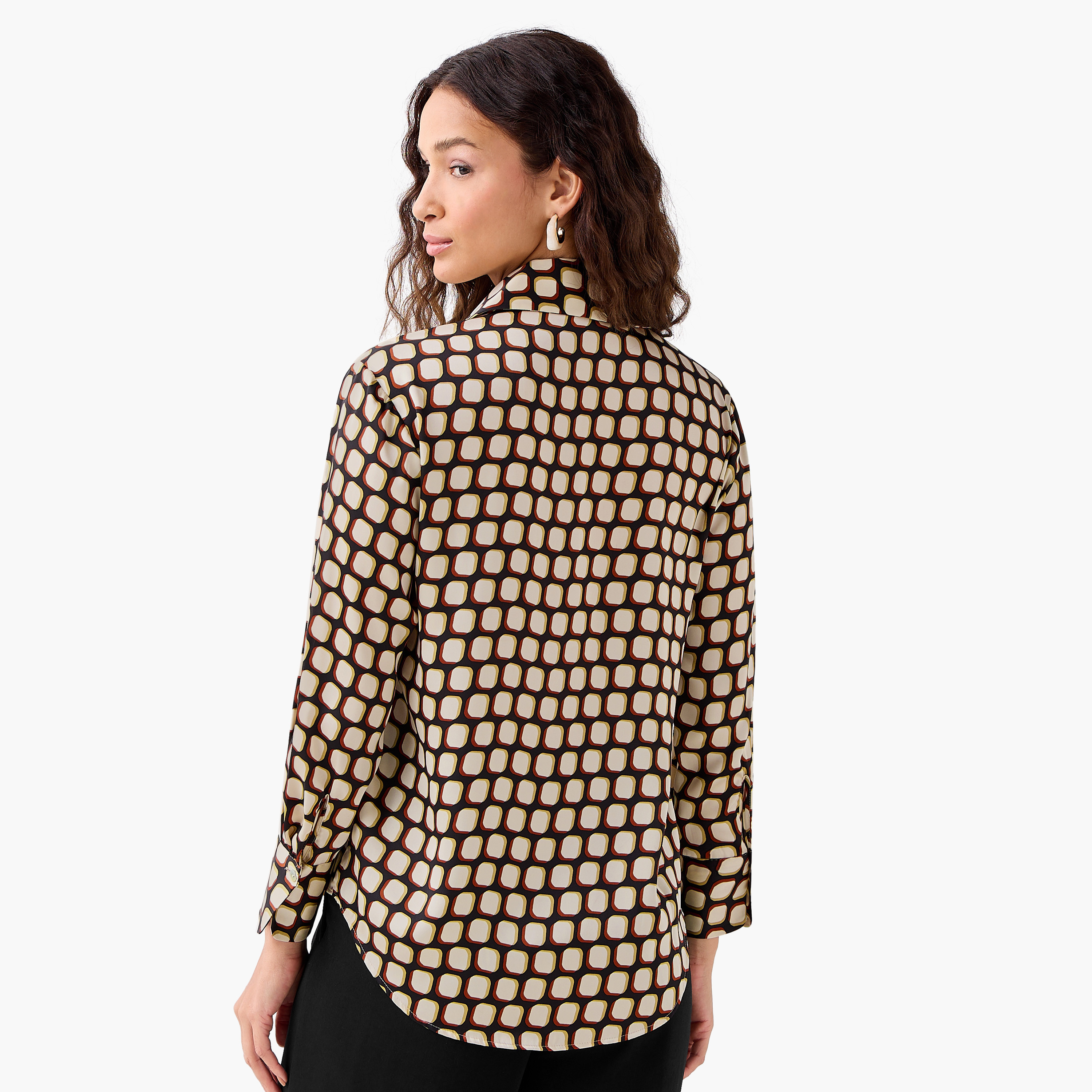 Regular Fit Satin Shirt with Collar-women-clothing-shirtsandblouses-shirts-image-4