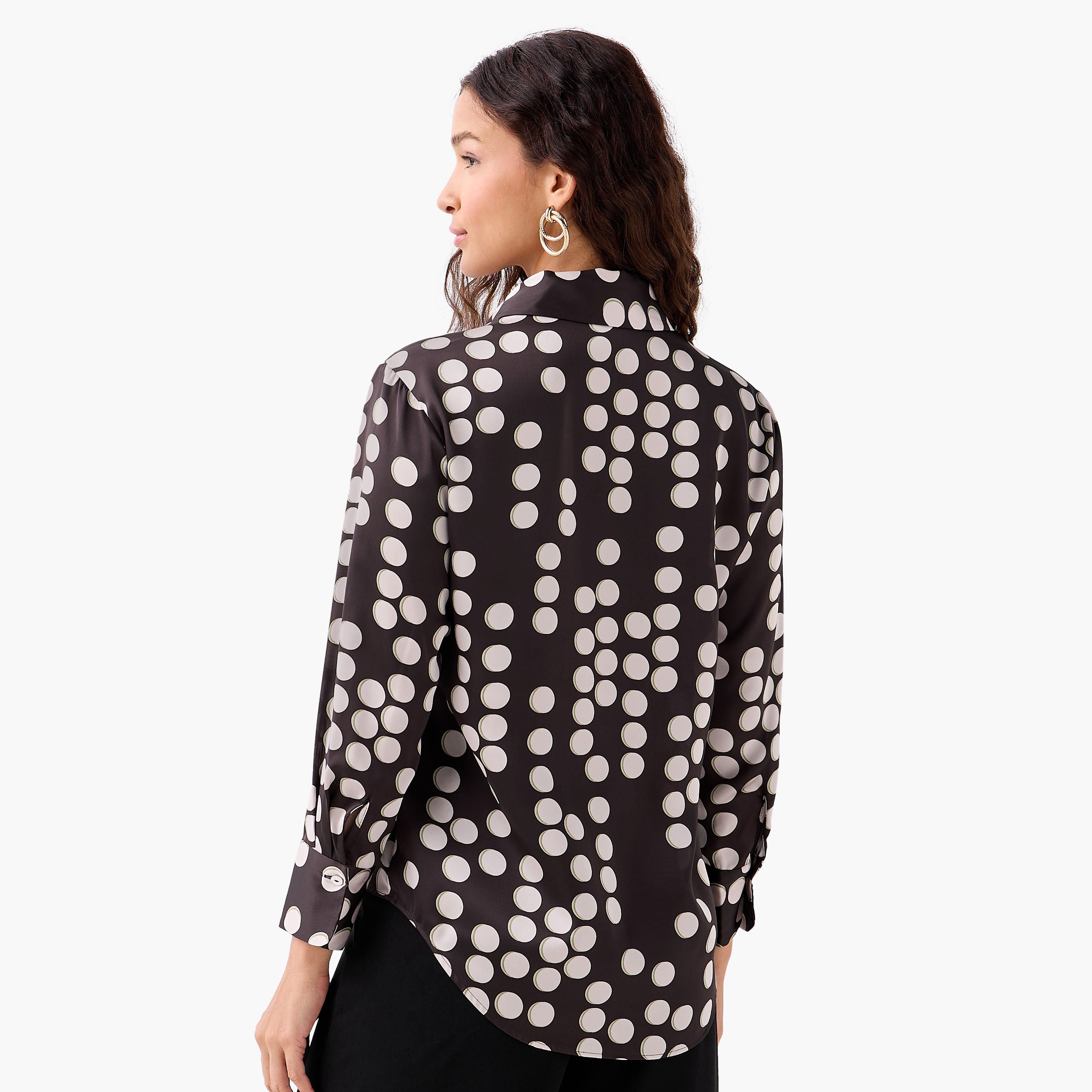Regular Fit Satin Shirt with Collar-women-clothing-shirtsandblouses-shirts-image-4