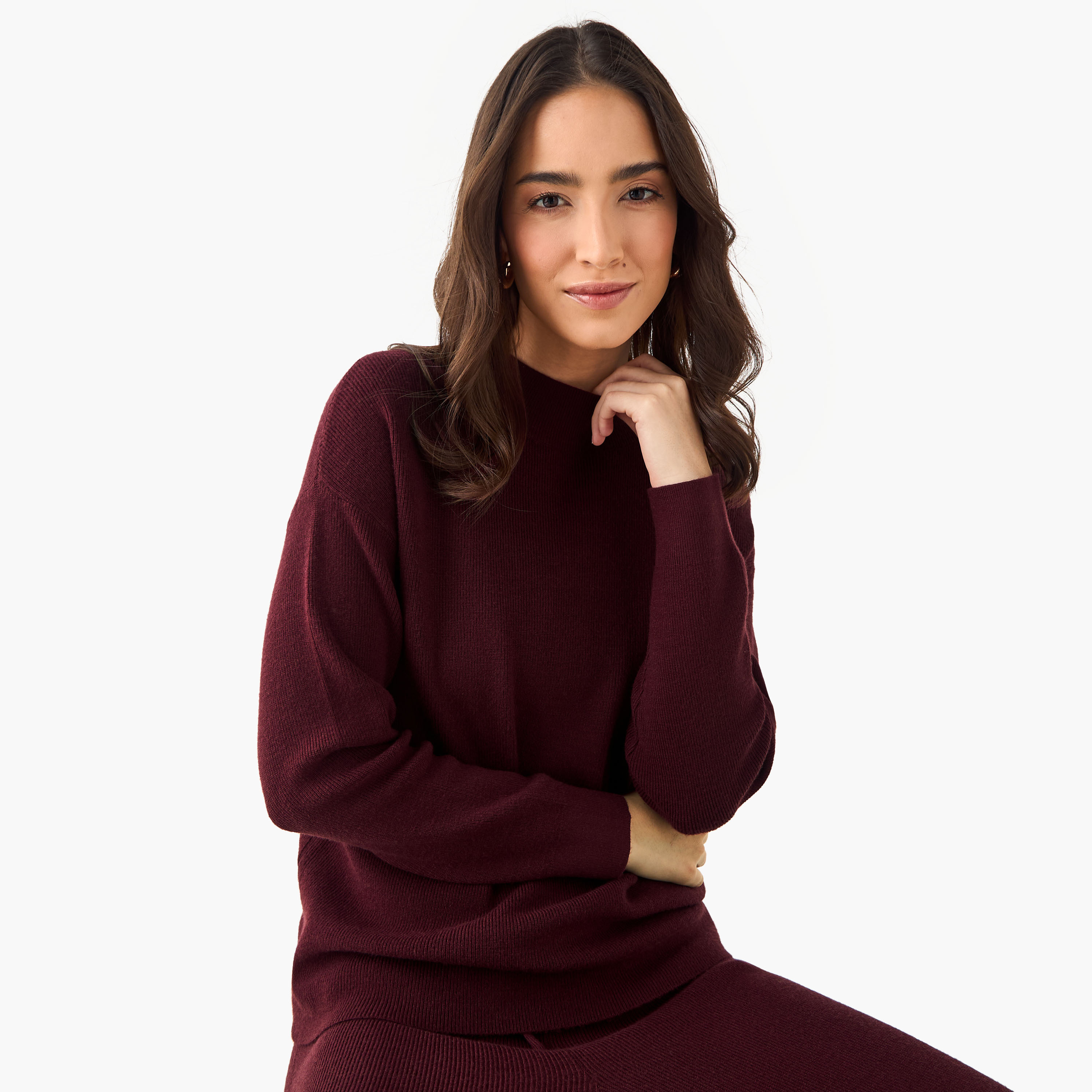 Relaxed Fit High Neck Sweater-women-winterwear-cardigansandjumpers-jumpers-image-1