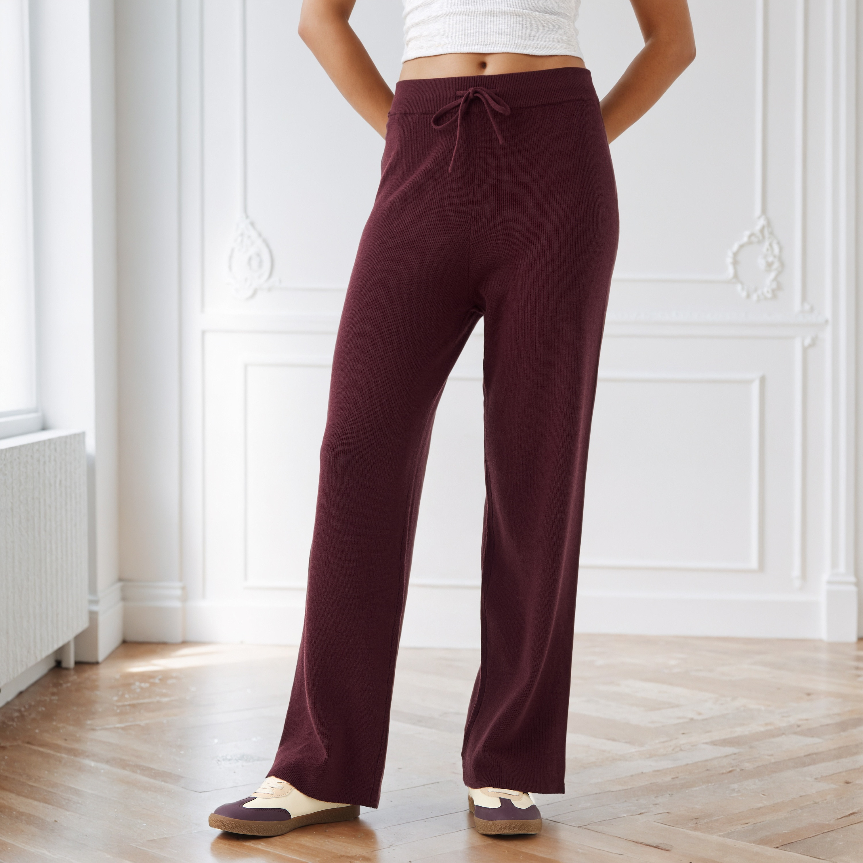 Textured Relaxed Fit Flexi Waist Track Pants-women-clothing-bottoms-joggers-image-1