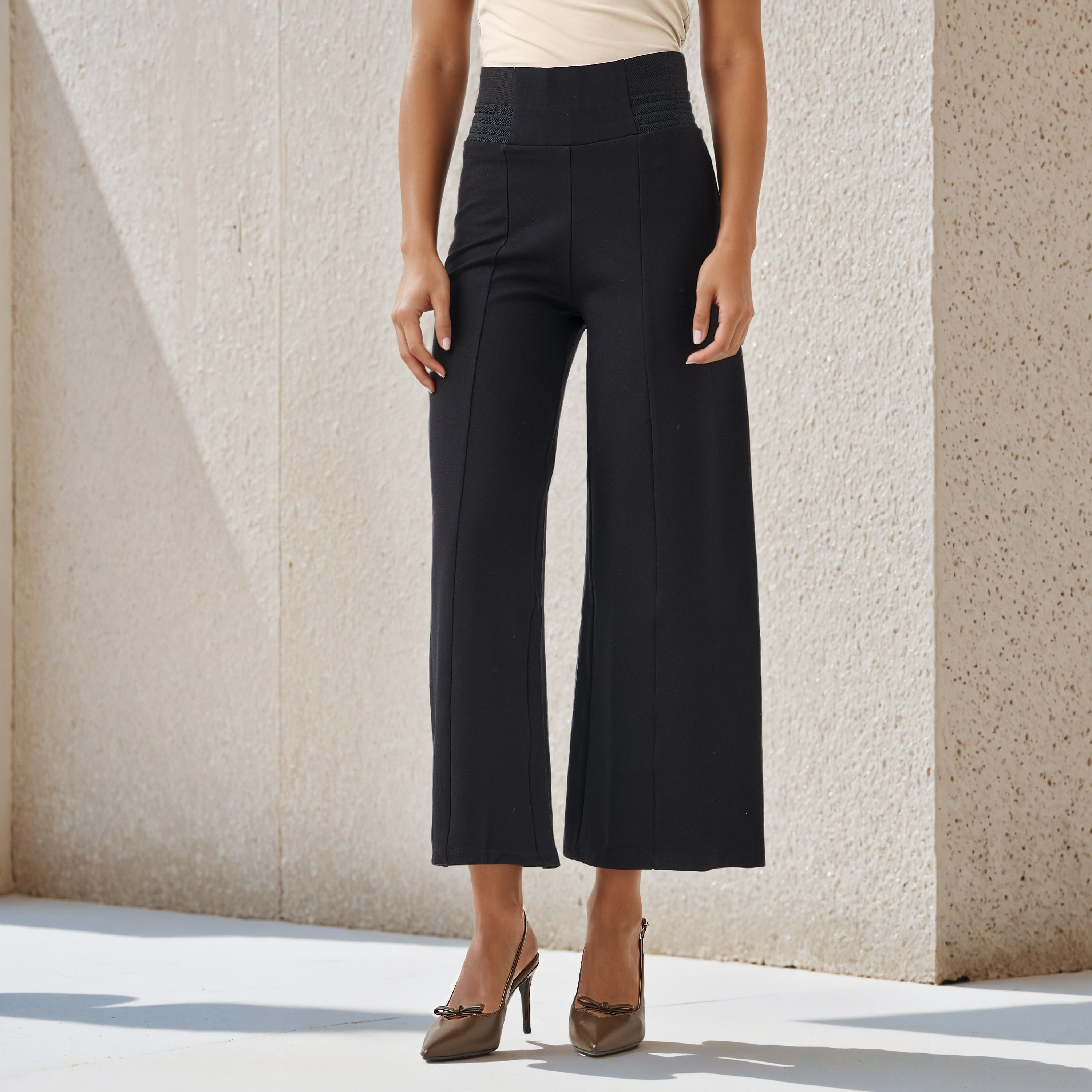 Relaxed Fit Flexi Waist Trousers-women-clothing-bottoms-trousers-image-1