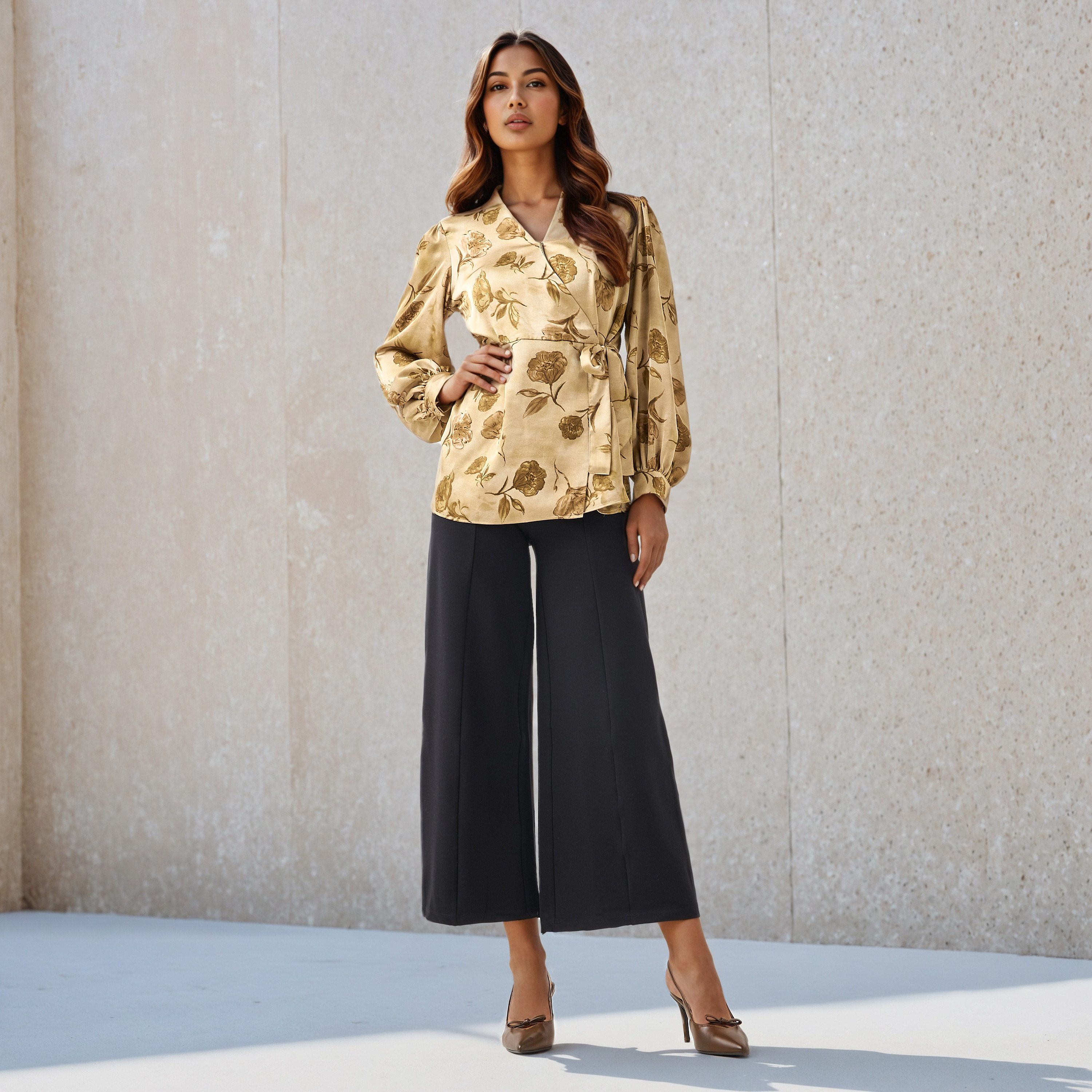 بنطلون بقصة مريحة وخصر مرن-women-clothing-trousers-image-2