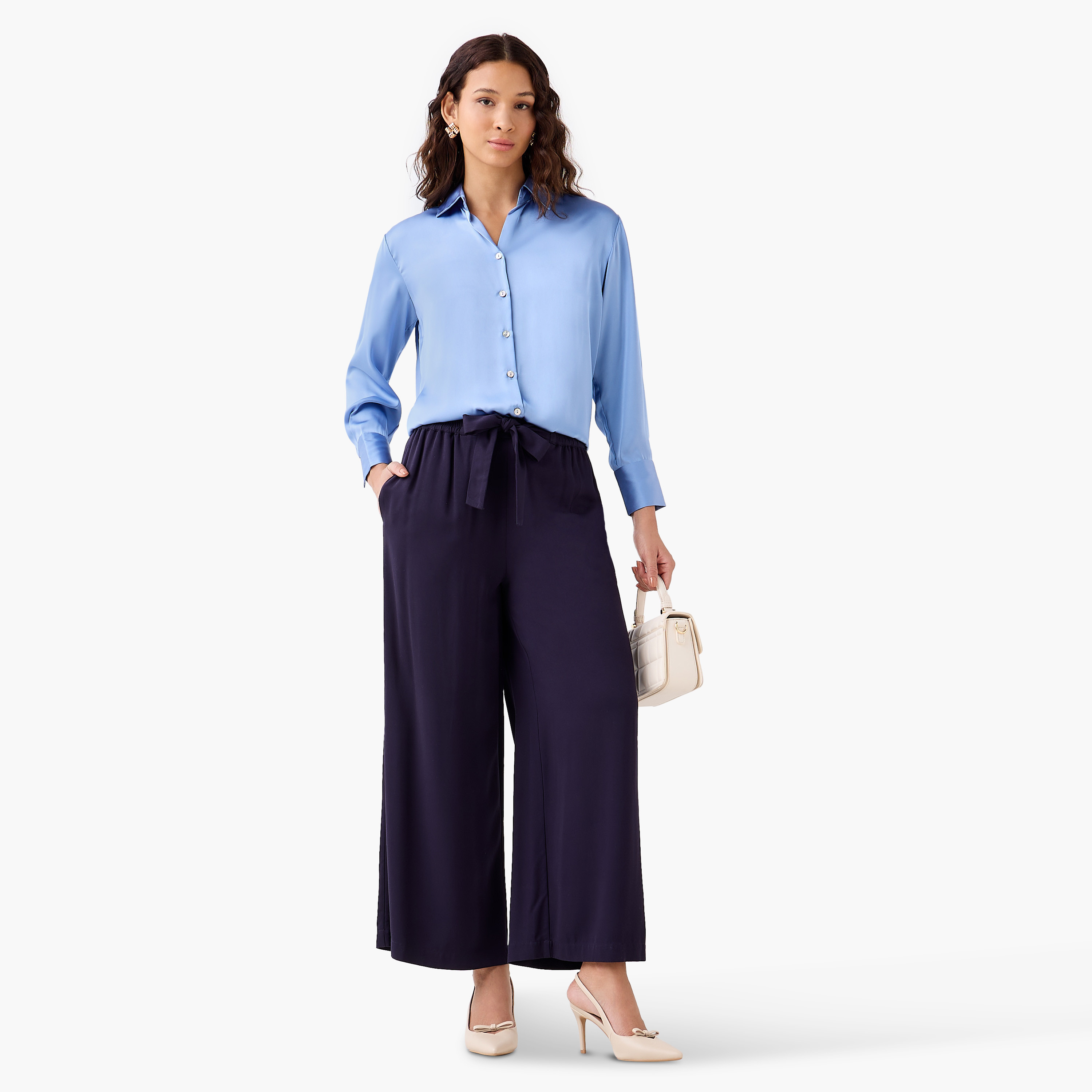 قميص ساتان بقصة عادية وياقة-women-clothing-shirtsandblouses-shirts-image-3