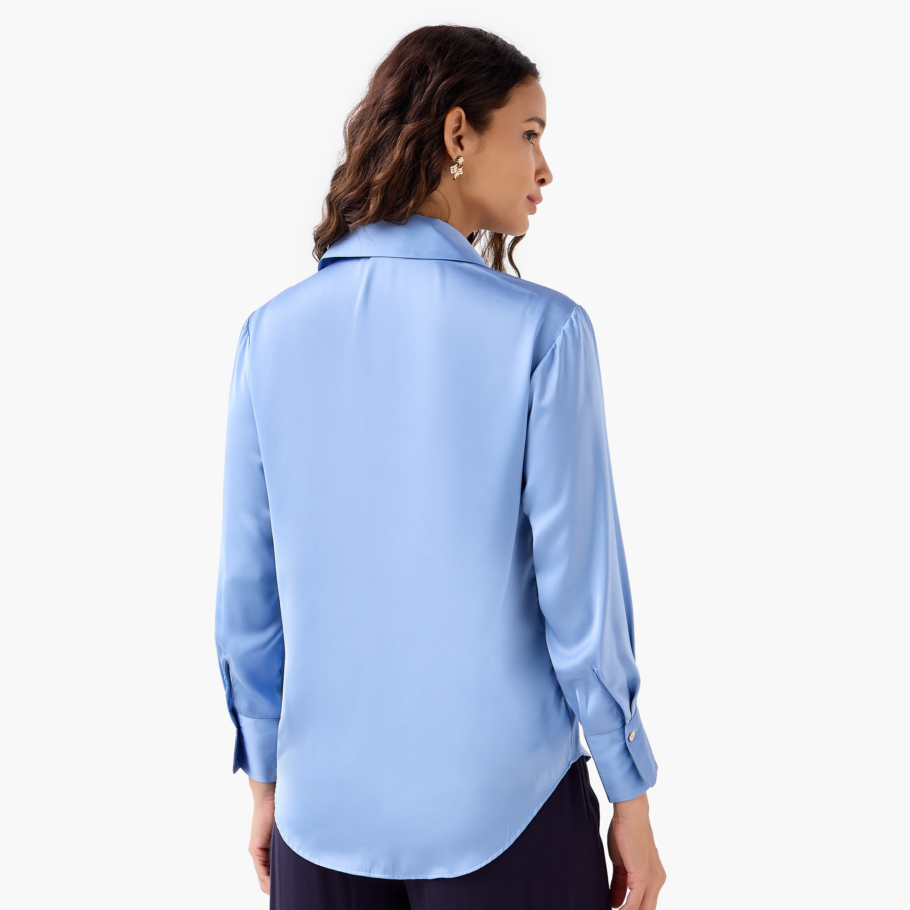 قميص ساتان بقصة عادية وياقة-women-clothing-shirtsandblouses-shirts-image-4