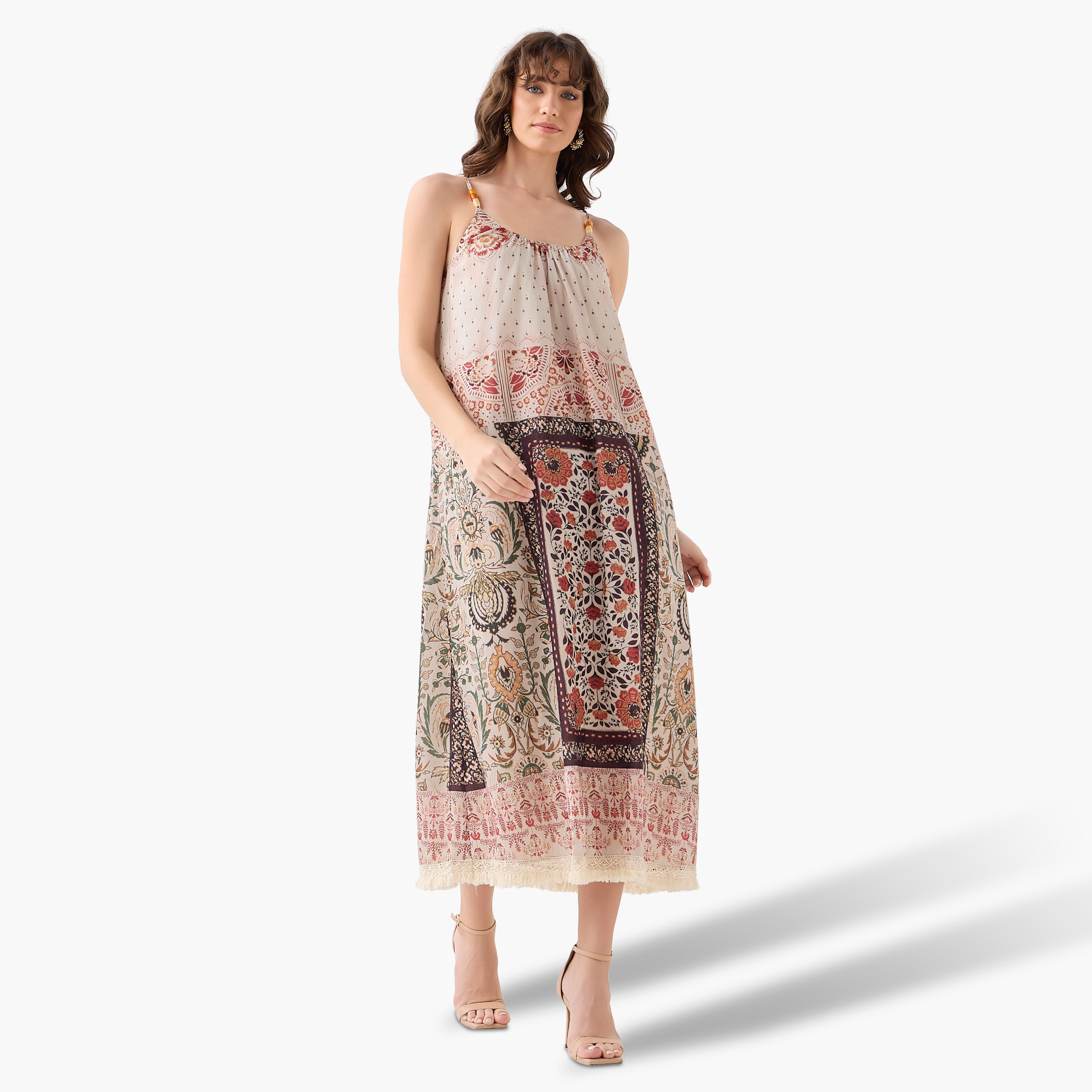 A-line Strappy Midi Dress with Floral Paisley Print-women-clothing-dresses-image-4