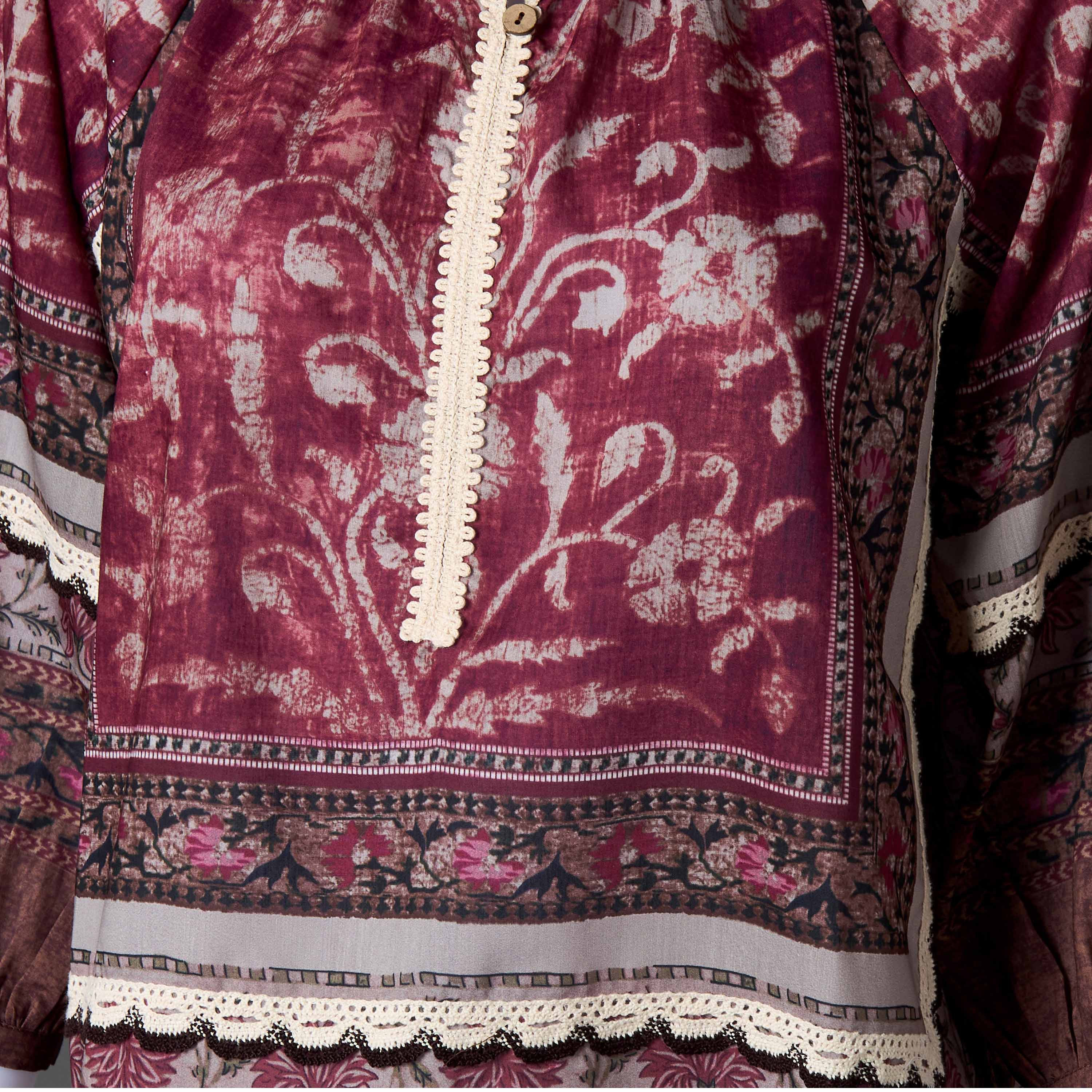 Top with 3/4 Puff Sleeves and Floral Print-women-clothing-shirtsandblouses-blouses-image-2