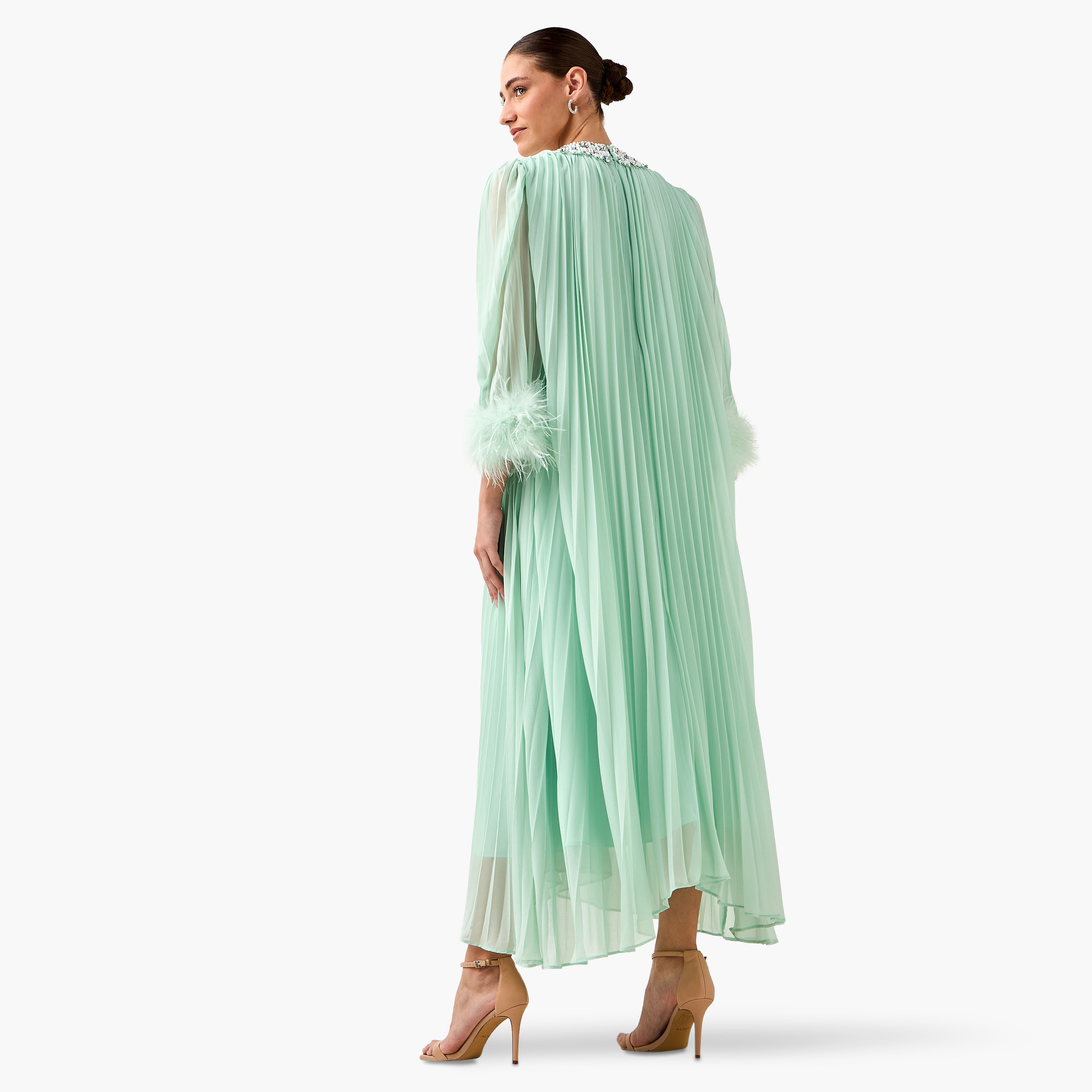 Embellished Women Dress with Fur Accent Cotton-women-clothing-dresses-image-7