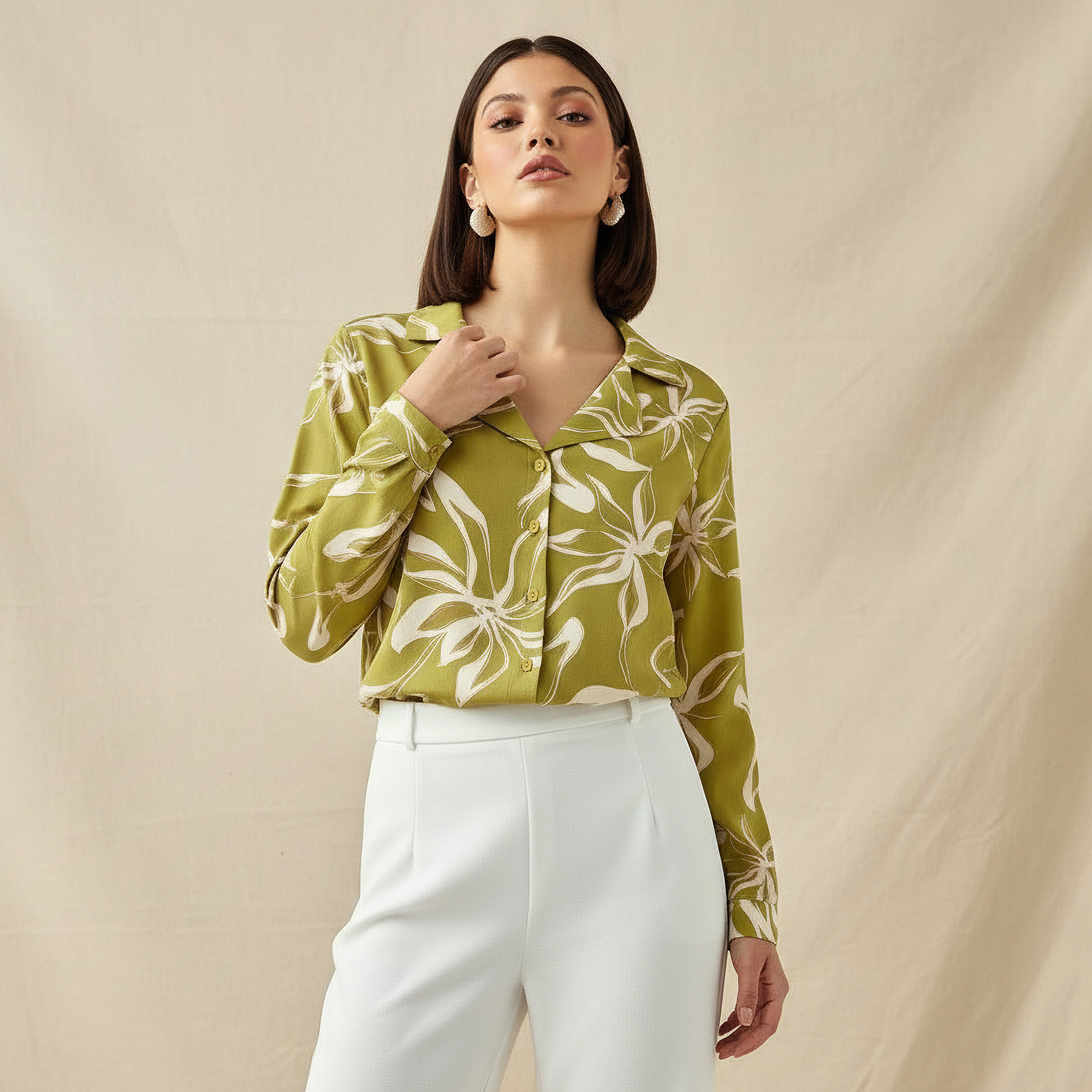 Shirt with Notch Collar-women-clothing-shirtsandblouses-shirts-image-1
