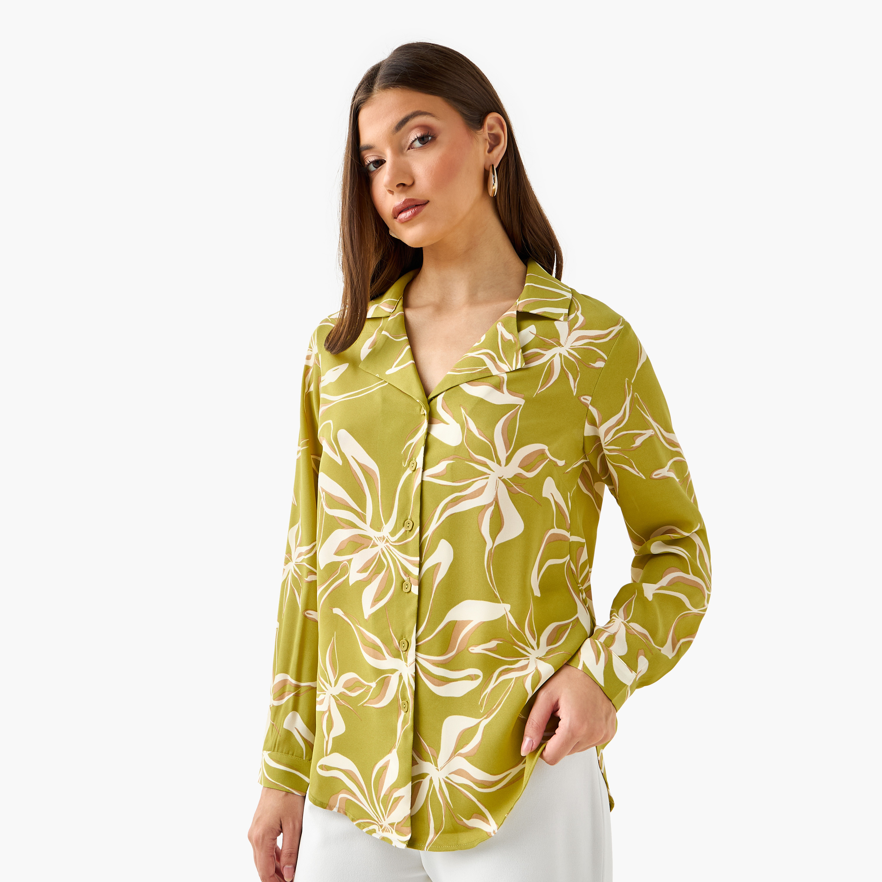 Shirt with Notch Collar-women-clothing-shirtsandblouses-shirts-image-2